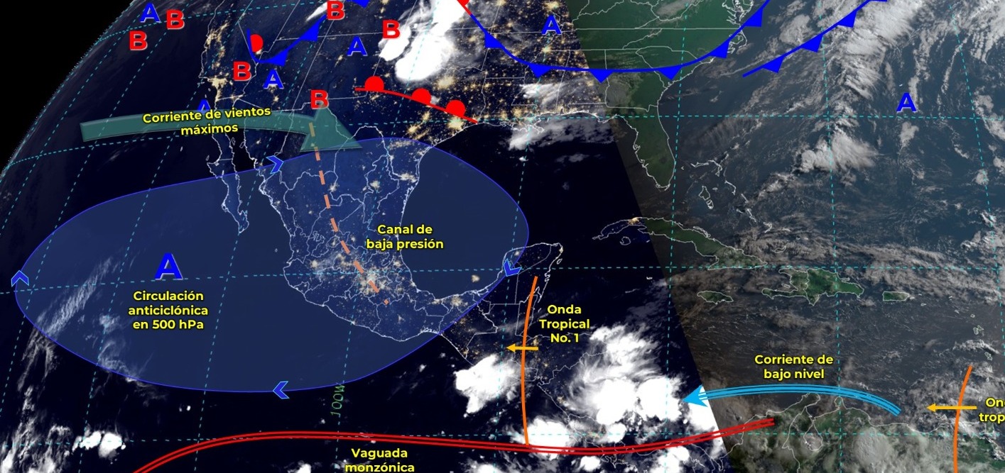 SE MANTENDRÁN TEMPERATURAS SUPERIORES A 45 °C EN 12 ENTIDADES DE MÉXICO.