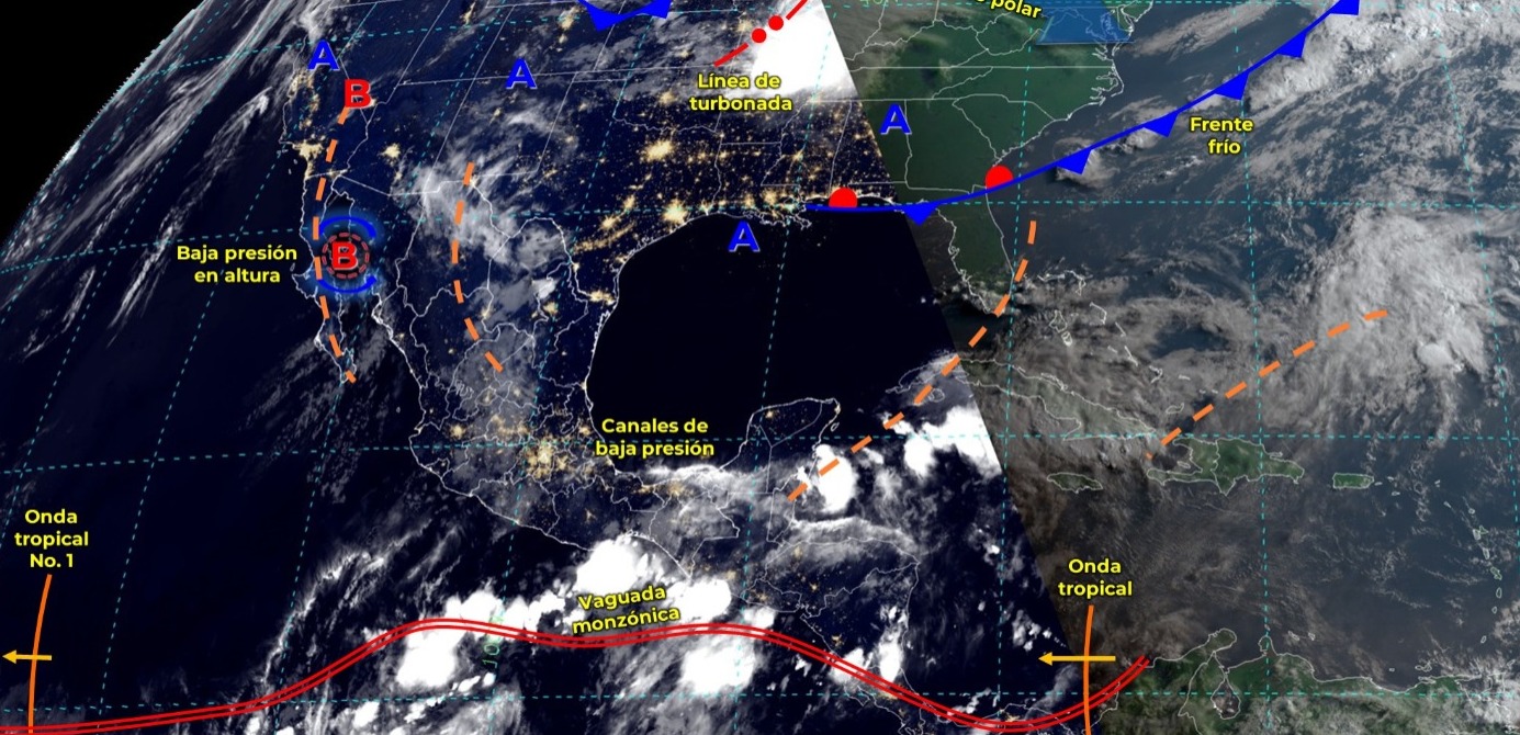 LLUVIAS PUNTUALES TORRENCIALES EN CHIAPAS, CAMPECHE, YUCATÁN Y QUINTANA ROO.