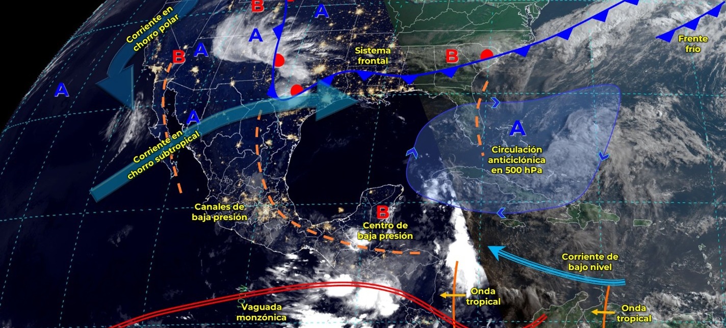 LLUVIAS PUNTUALES MUY FUERTES A INTENSAS EN EL SURESTE DEL PAÍS.
