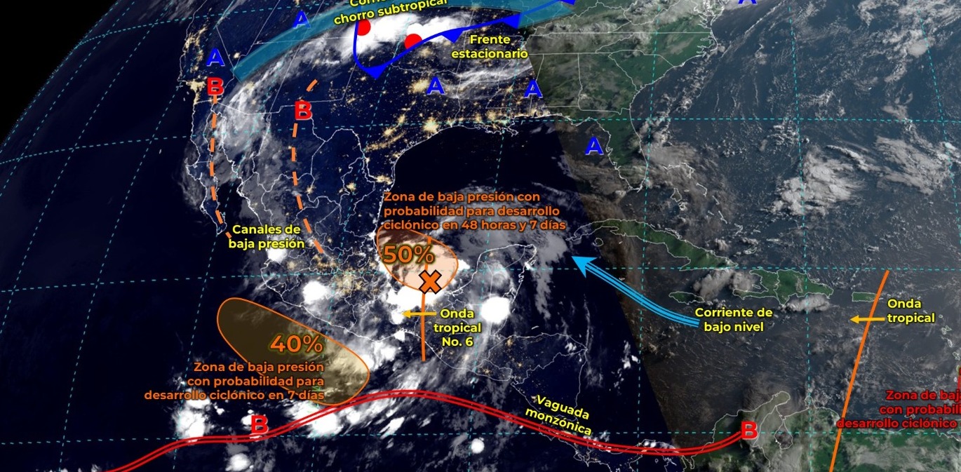 Para hoy lluvias puntuales intensas para Tabasco.