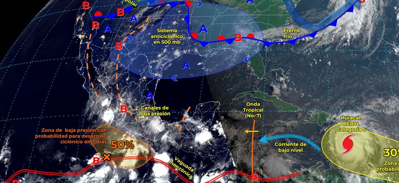 Para hoy se esperan lluvias muy fuertes en Tabasco.