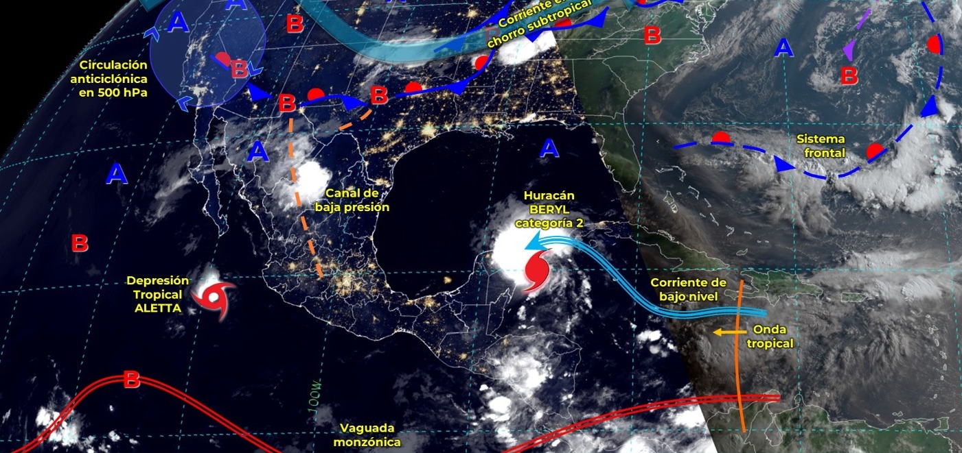 SE ESPERAN LLUVIAS PUNTUALES INTENSAS PARA TABASCO Y CHIAPAS.