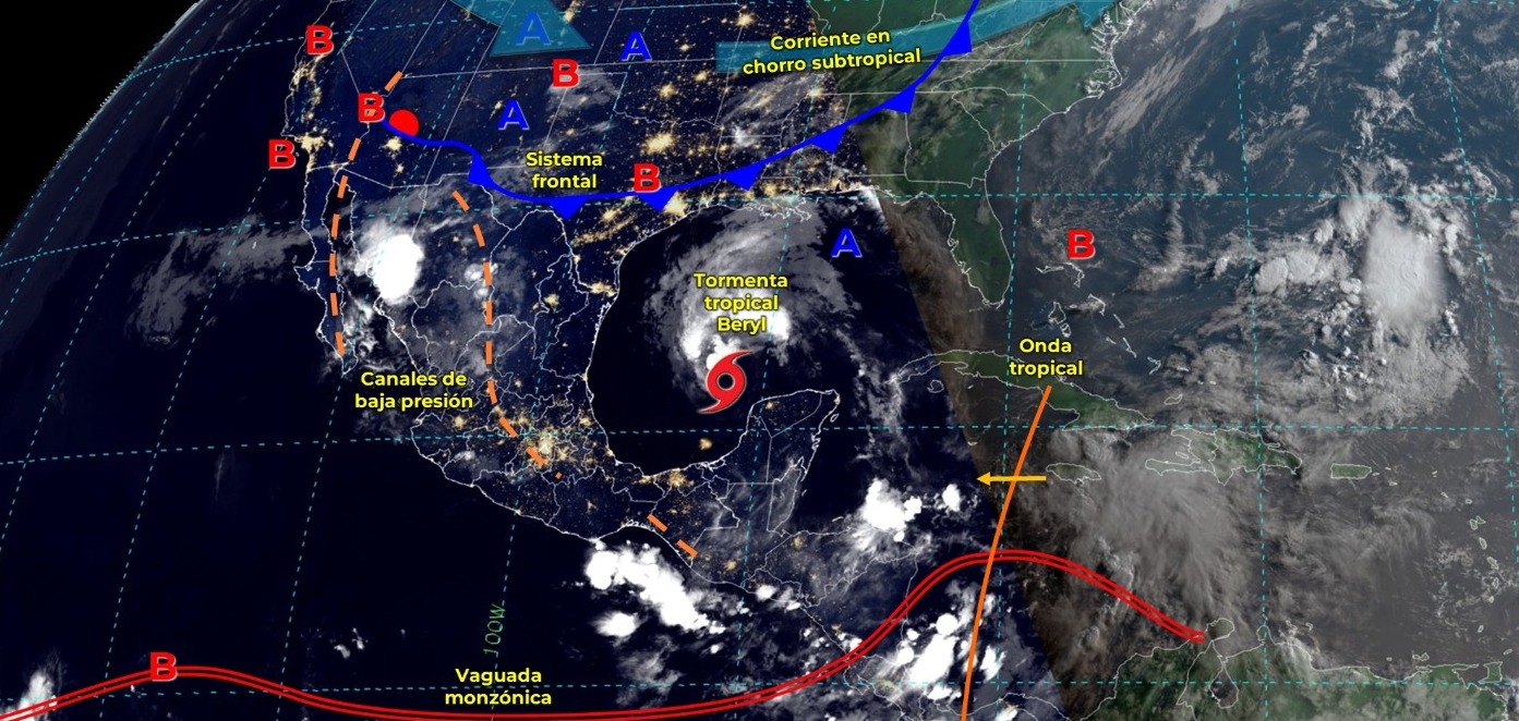 SE ESPERAN LLUVIAS FUERTES CON PUNTUALES MUY FUERTES PARA TABASCO.