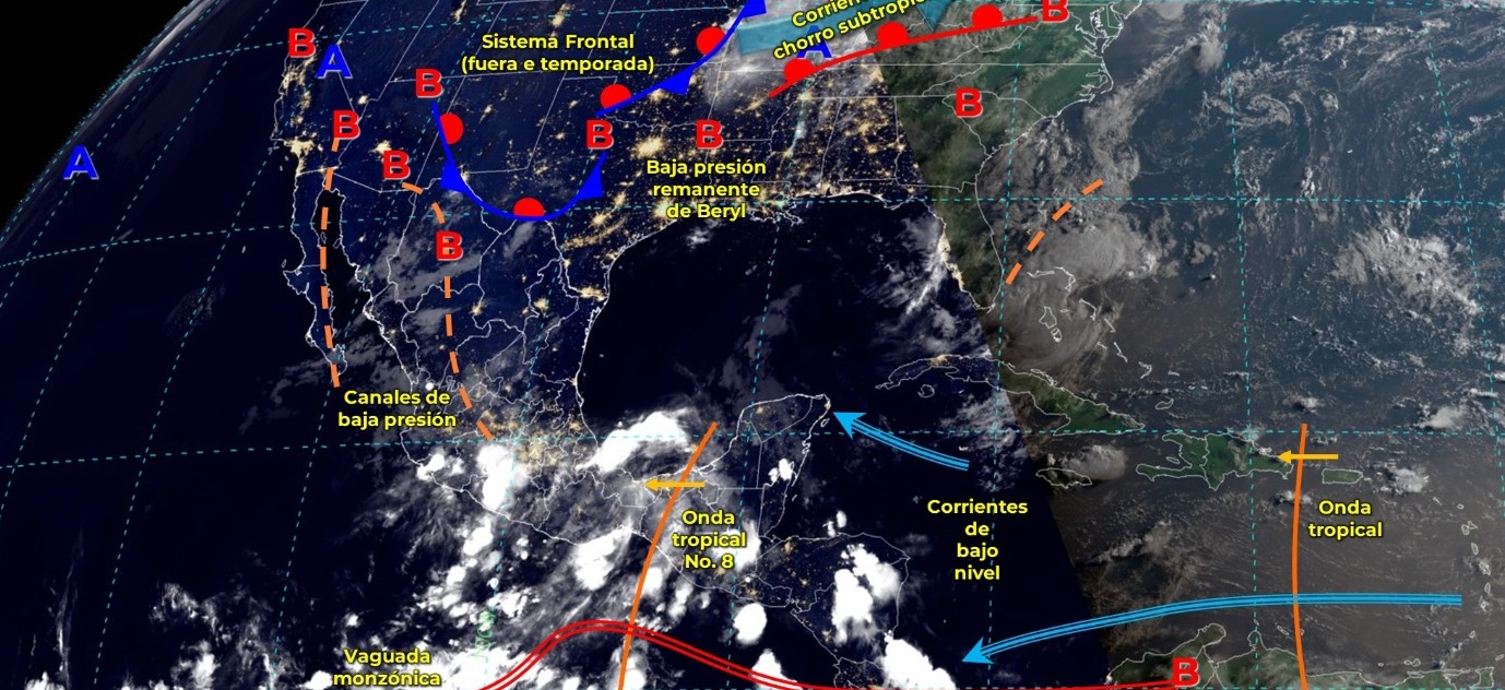 LLUVIAS FUERTES CON PUNTUALES MUY FUERTES SE ESPERAN EN TABASCO.