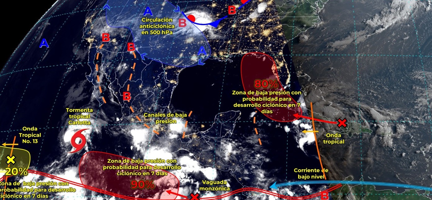 SE ESPERAN LLUVIAS PUNTALES FUERTES EN TABASCO.