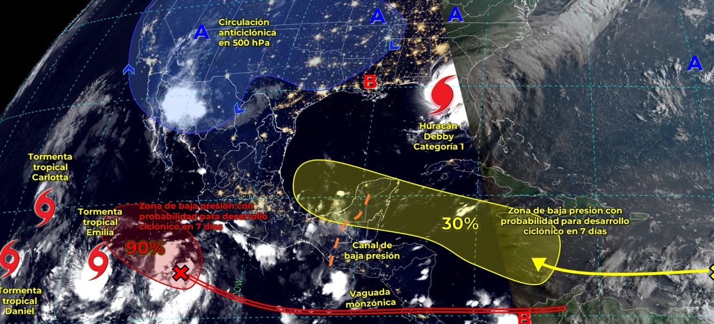 SE ESPERAN LLUVIAS PUNTUALES FUERTES EN TABASCO.