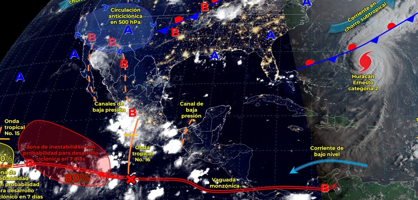 SE ESPERAN INTERVALOS DE CHUBASCOS EN TABASCO.