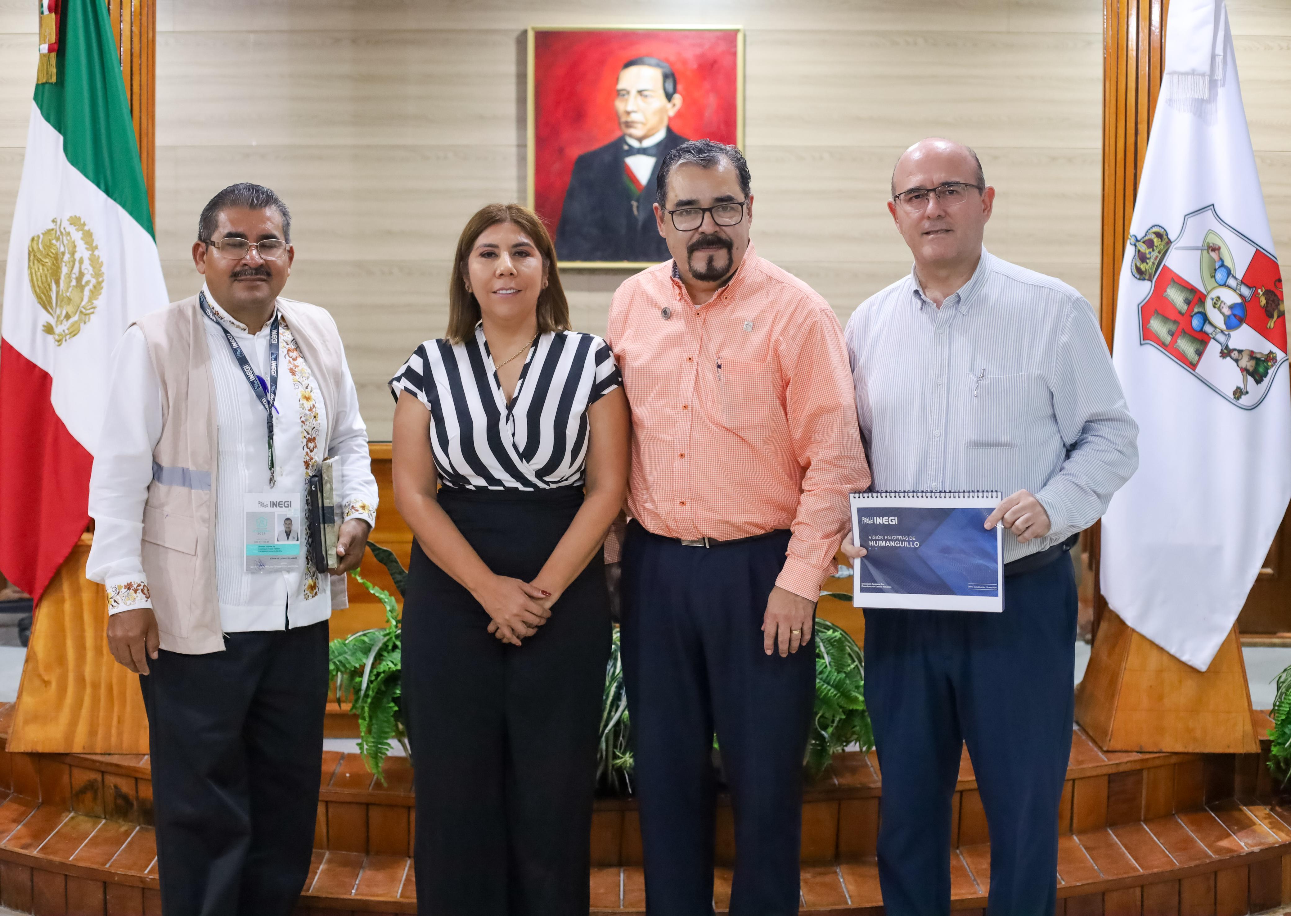 Mari Luz Velázquez se reúne con la Coordinación Estatal del INEGI en Tabasco para fortalecer la planeación municipal.