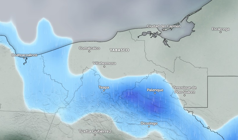Mantiene Protección Civil monitoreo por Frente Frío No. 14 en Tabasco.