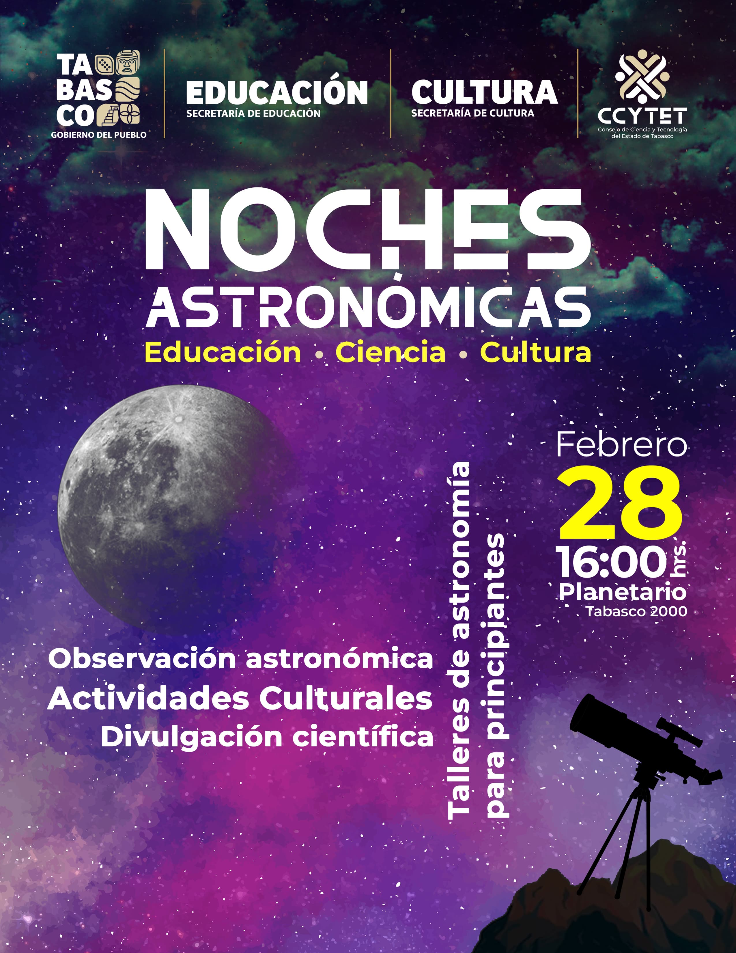 Invitan a disfrutar de la luna, las estrellas y los planetas en las “Noche Astronómicas”.