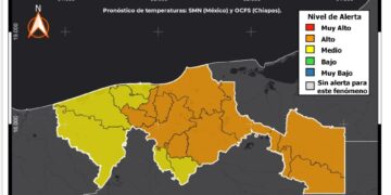 Emite Protección Civil alerta naranja, por posibles efectos de onda de calor en Tabasco.