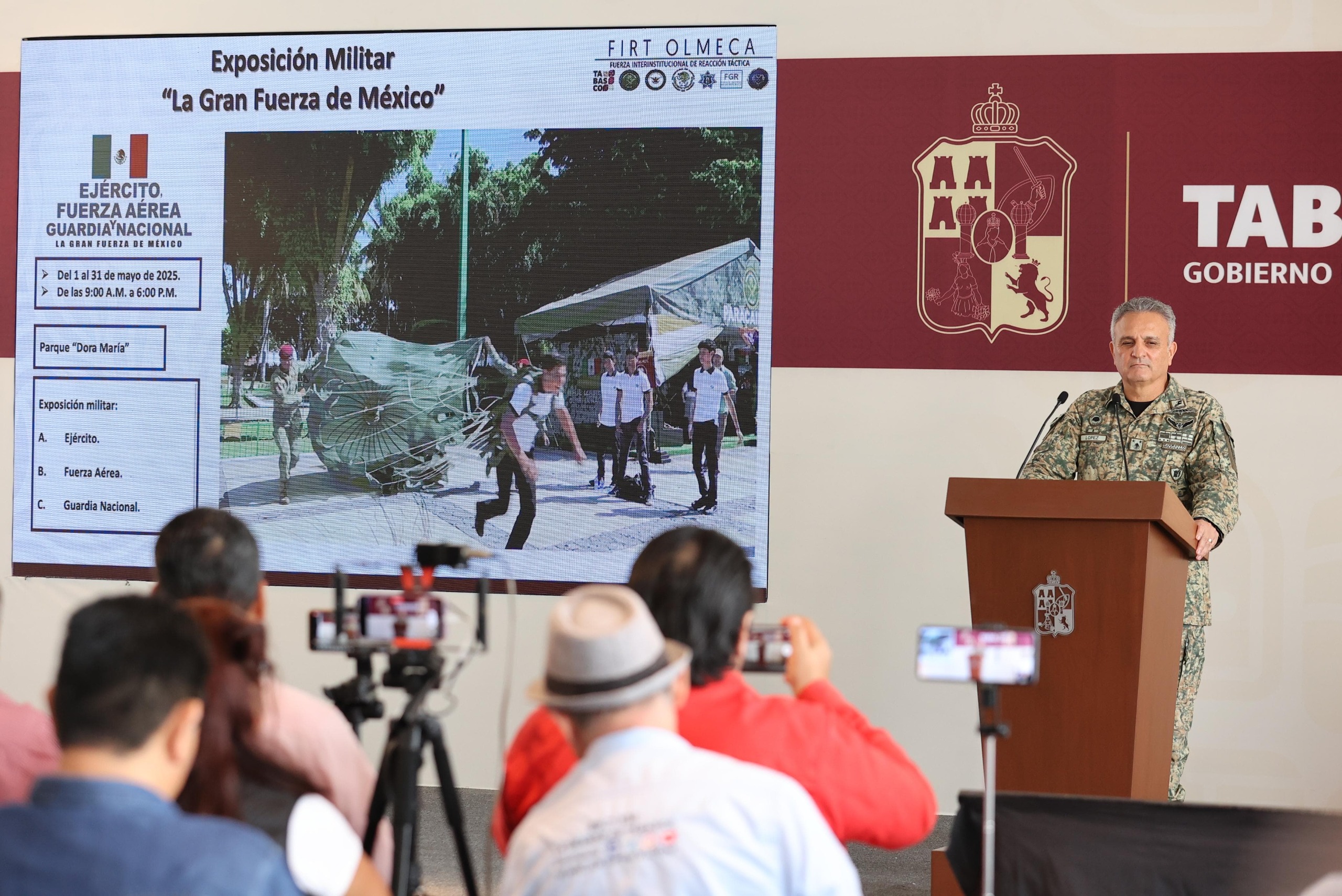 Espectáculo aéreo militar y exposición ‘La Gran Fuerza de México’, como parte de los atractivos que ofrecerá la Feria Tabasco 2025.