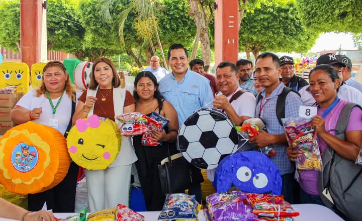 Mari Luz Velázquez Jiménez encabeza preparativos para celebrar el Día del Niño en comunidades de Huimanguillo.