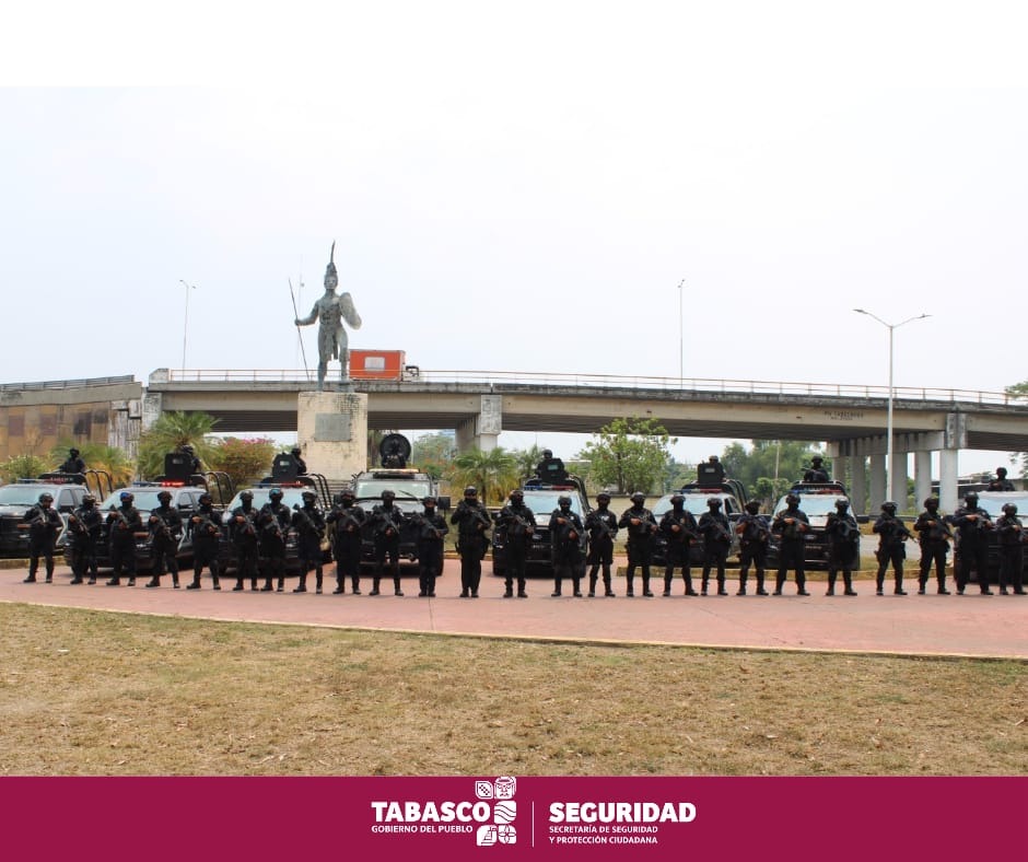 Grupo táctico «Tabscoob» fortalece la respuesta operativa de la SSPC para garantizar la seguridad en el estado.