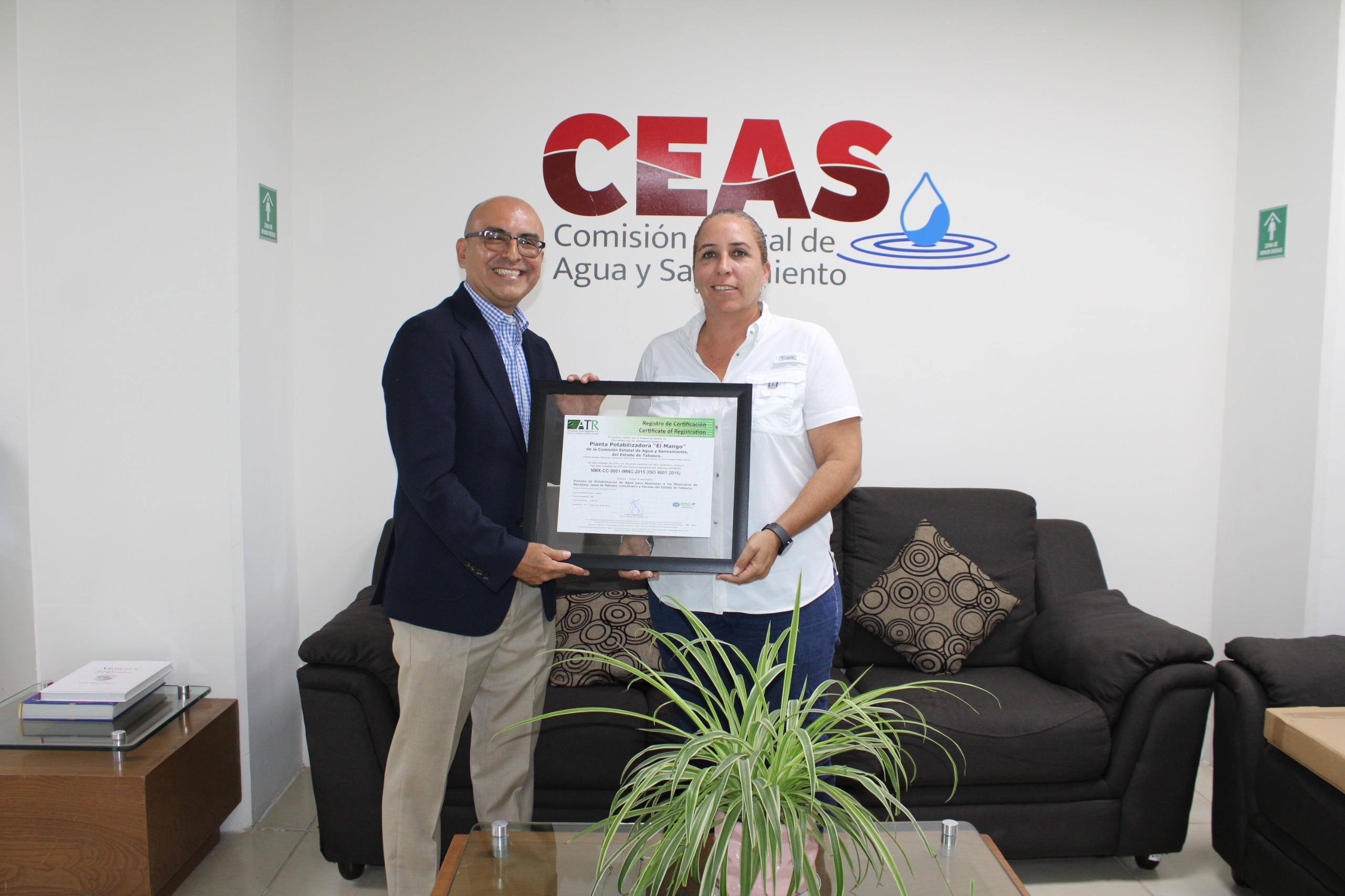 Recertifica el Sistema de Gestión de la Calidad ISO 9001:2015 a la Planta Potabilizadora ‘El Mango’.