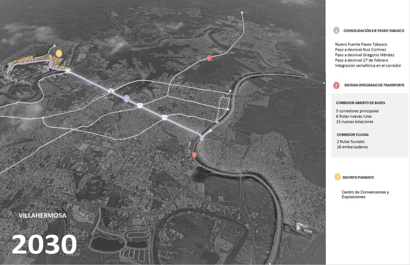 Proyecto ‘Villahermosa 2030’ convertirá a la capital de Tabasco en un sitio de desarrollo, ordenado y de primer nivel; se desarrollará en dos años con inversión estimada de 6 mil mdp.