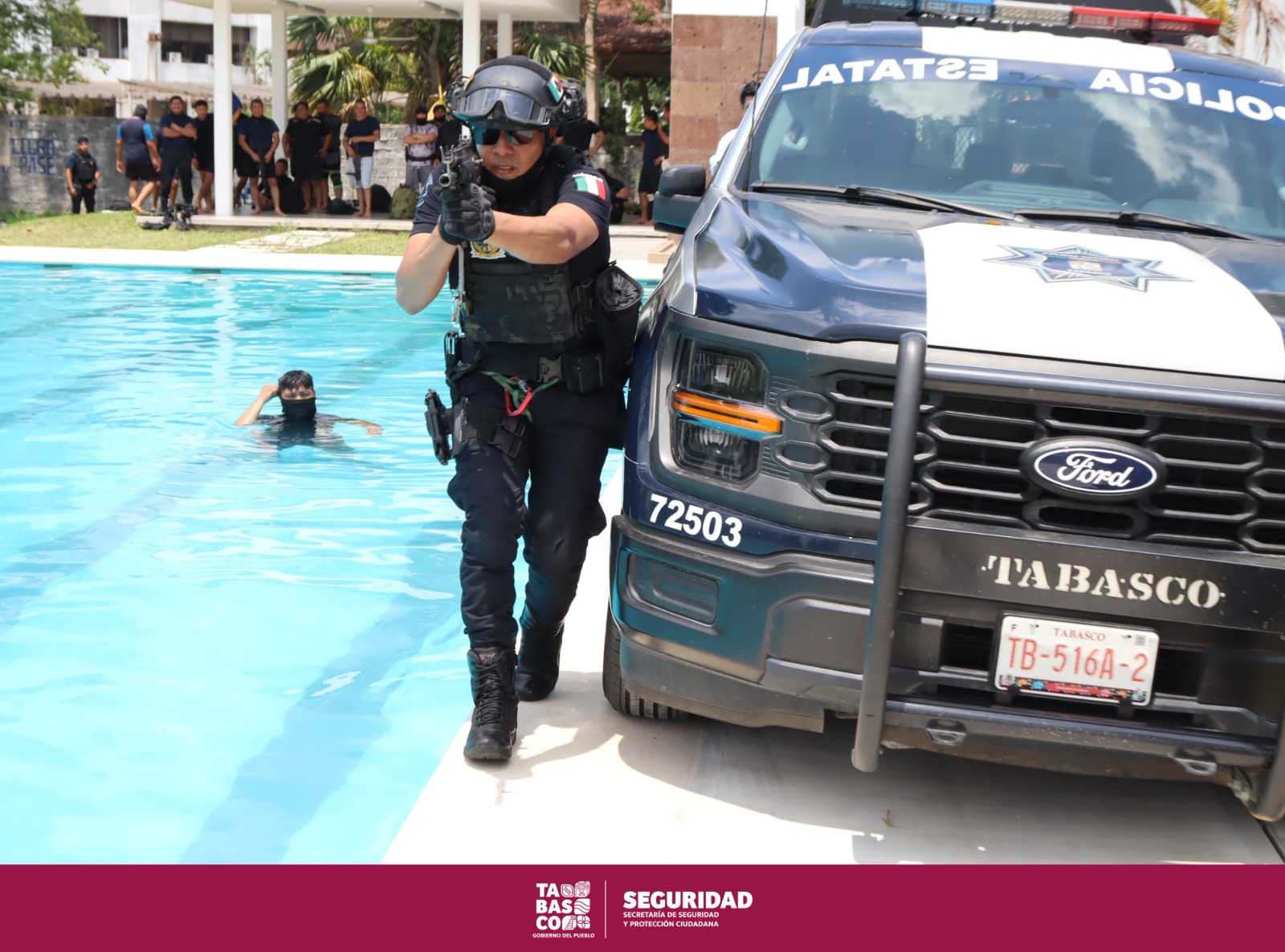 Grupo Táctico Tabscoob recibe intensa capacitación especializada en Operaciones Acuáticas.