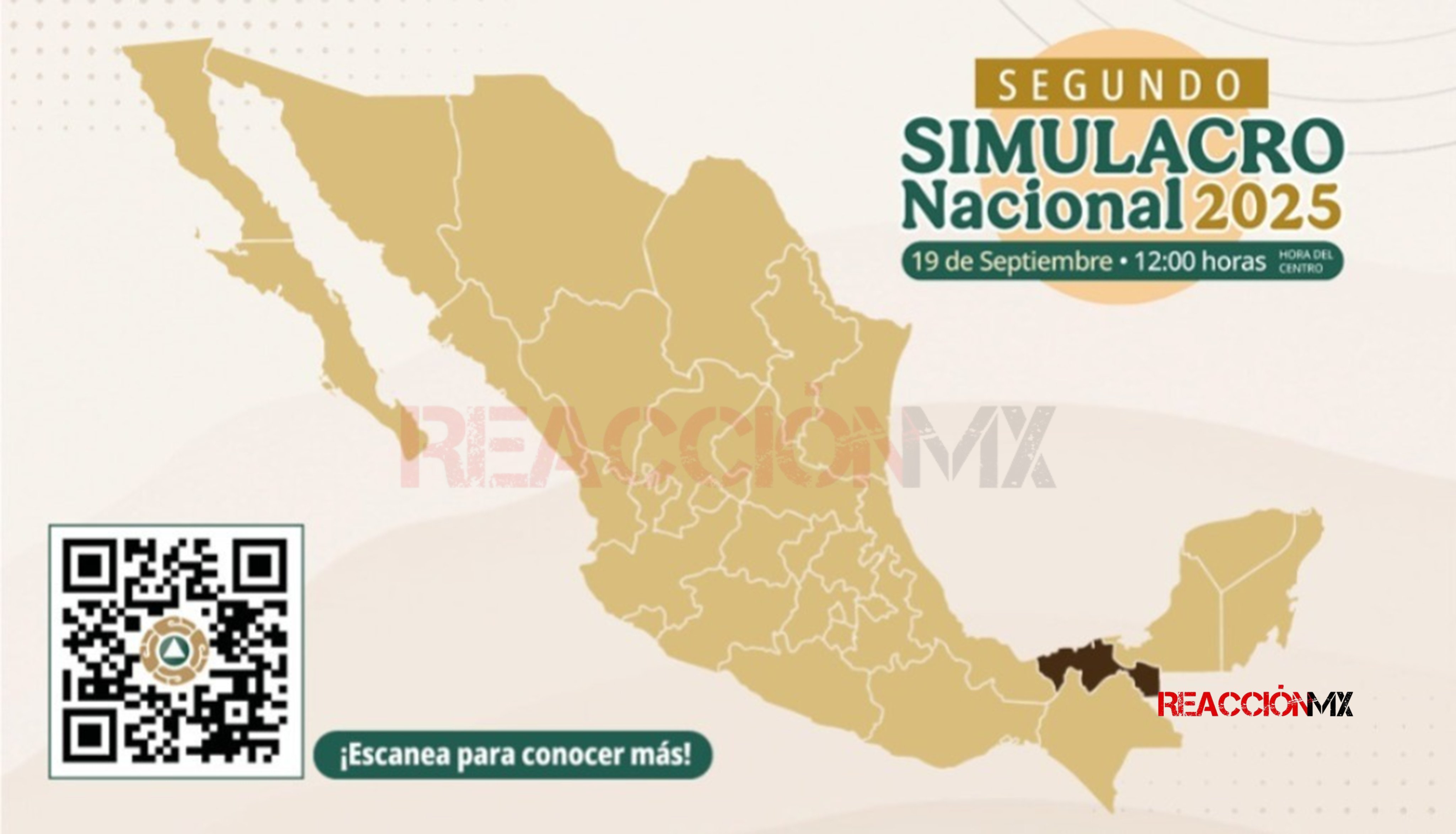 Tabasco participará en el 2° Simulacro Nacional 2025 con hipótesis de sismo de magnitud 8.1.