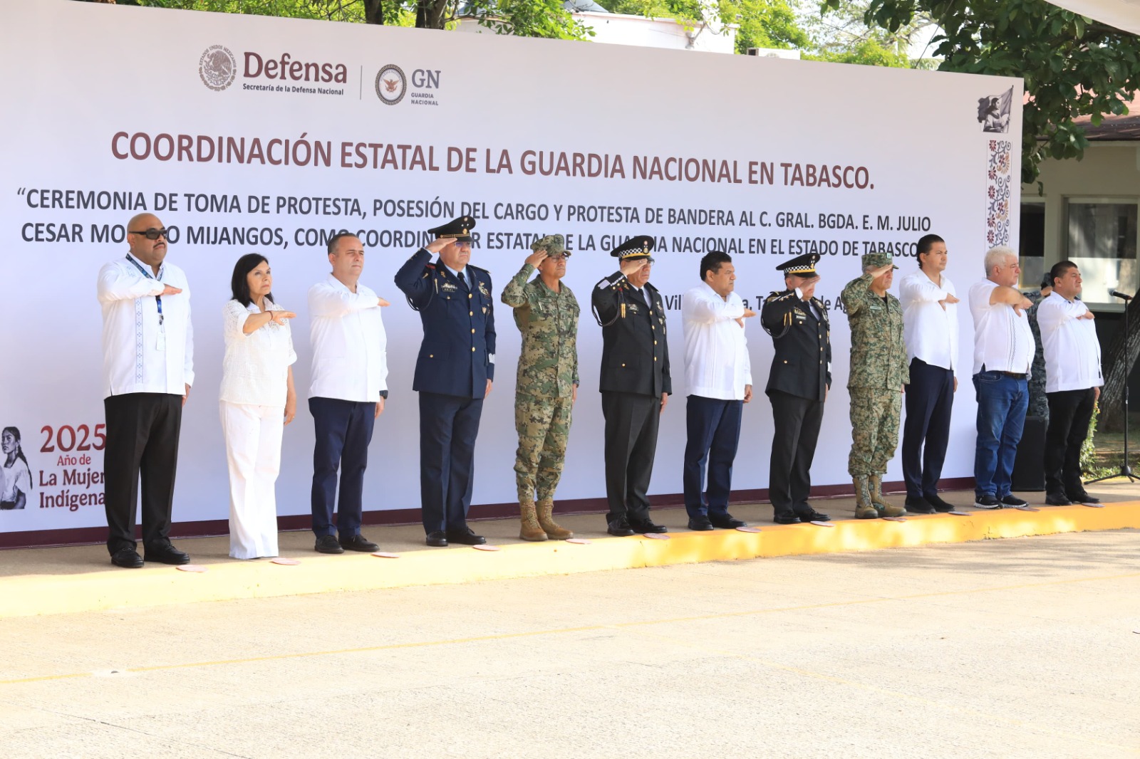 Atestigua Javier May toma de posesión del nuevo coordinador de la Guardia Nacional en Tabasco.