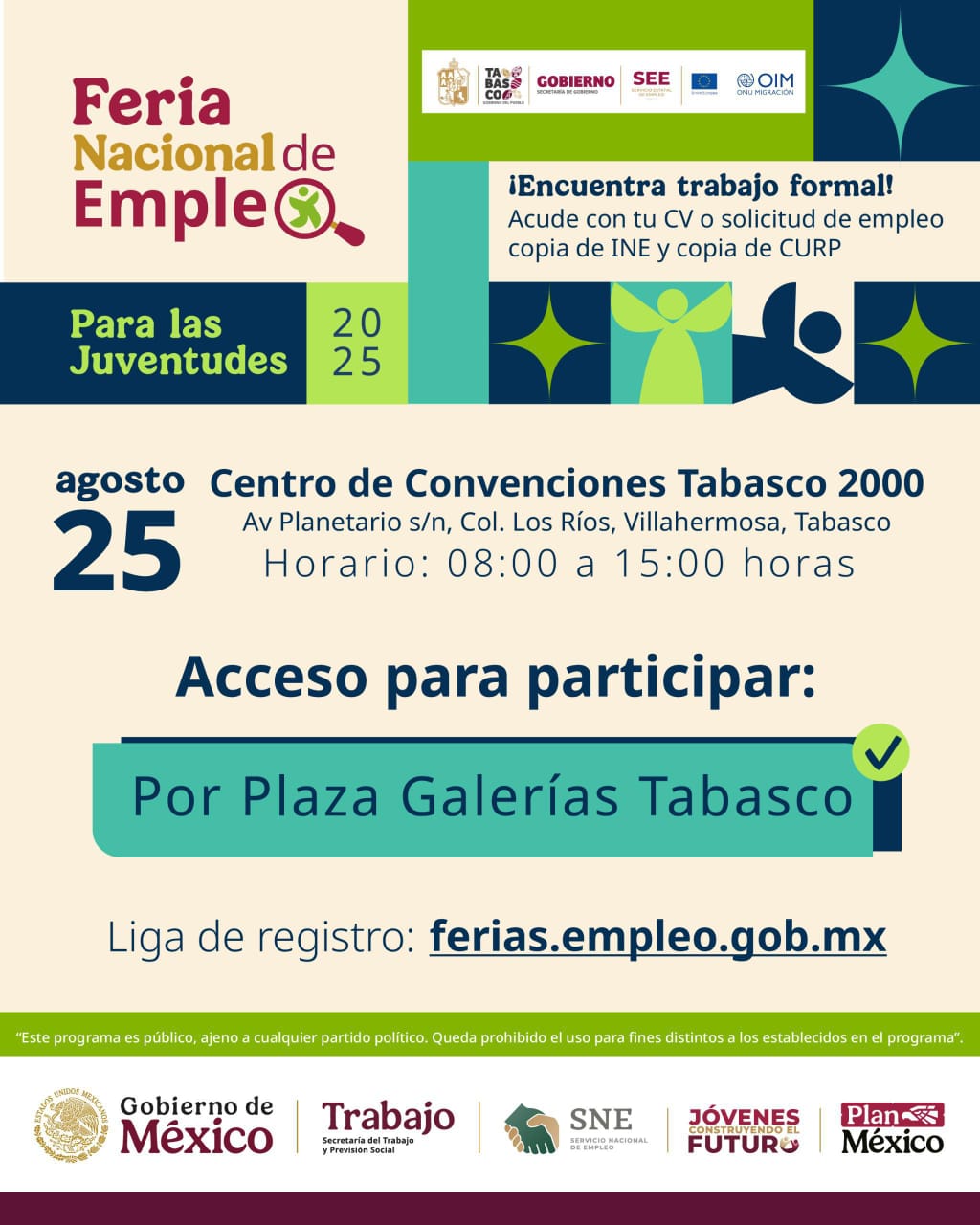 Acercan a los jóvenes oportunidades de contratación con la Feria de Empleo para las Juventudes.