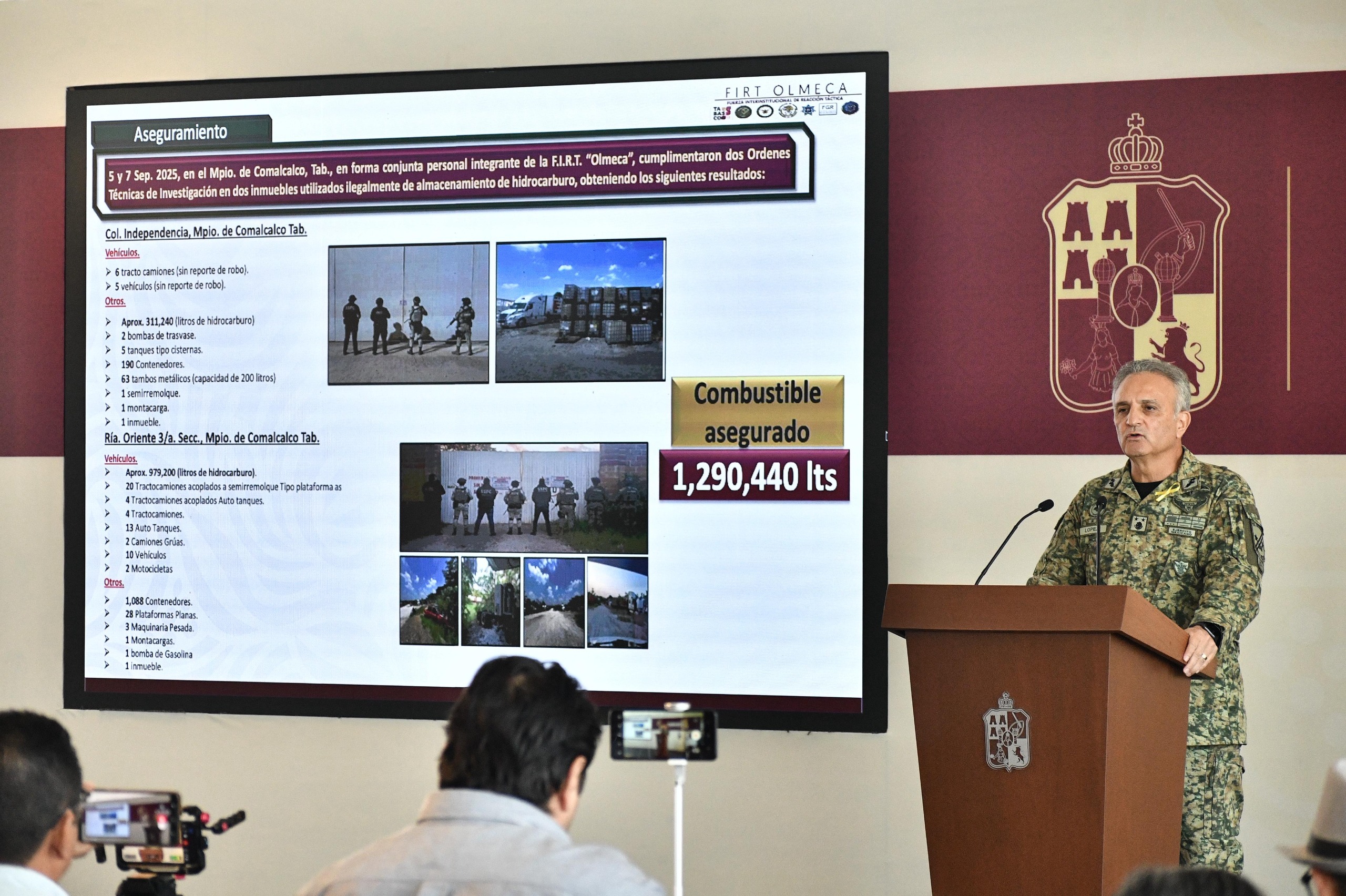 106 detenidos por delitos de alto impacto, 5 células criminales desactivadas y el incremento en aseguramientos de hidrocarburo, drogas y armas, el resultado de la Estrategia de Seguridad en Tabasco durante agosto.