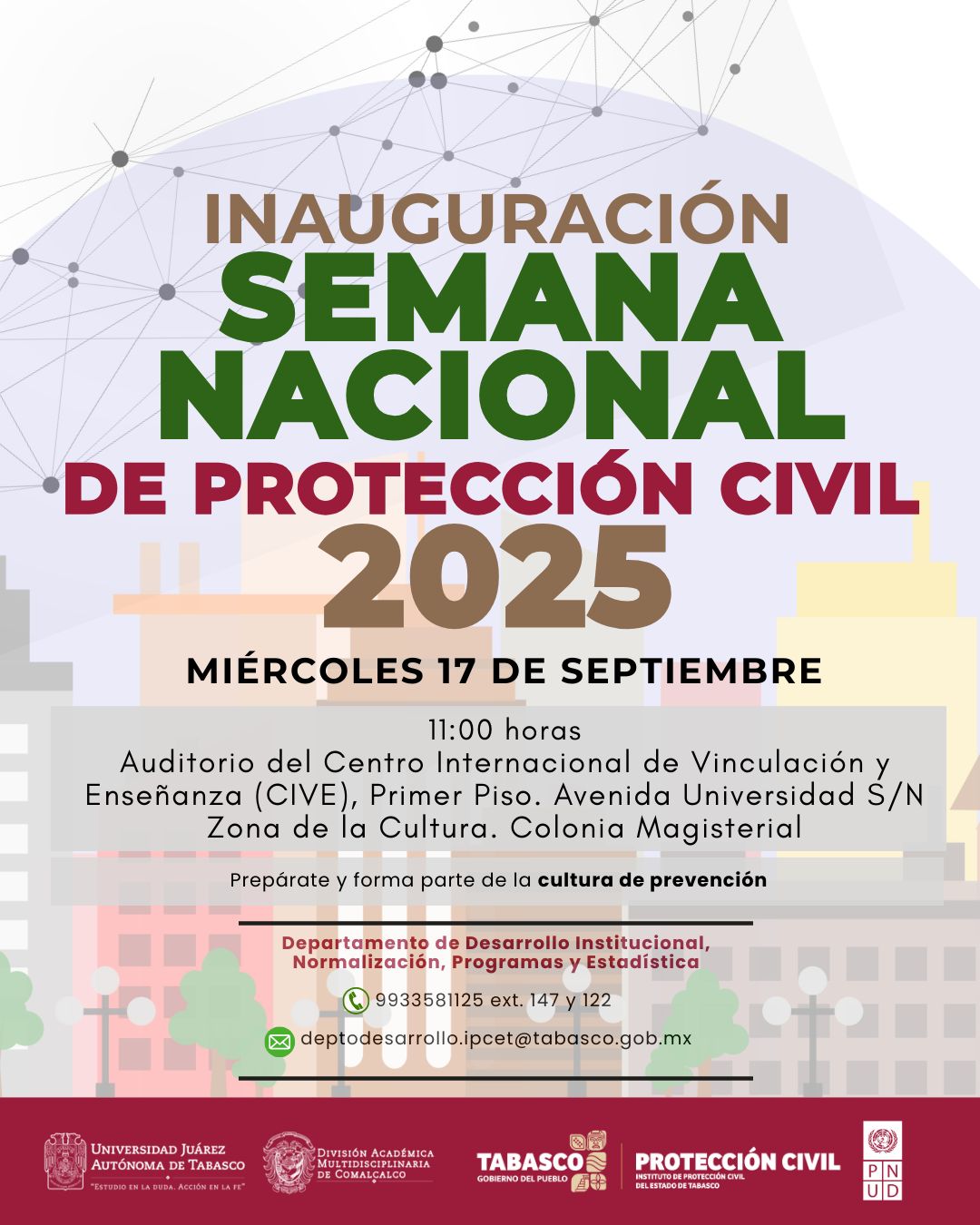 Gobierno del Estado reafirma su compromiso con la cultura de la prevención durante la Semana Nacional de Protección Civil.