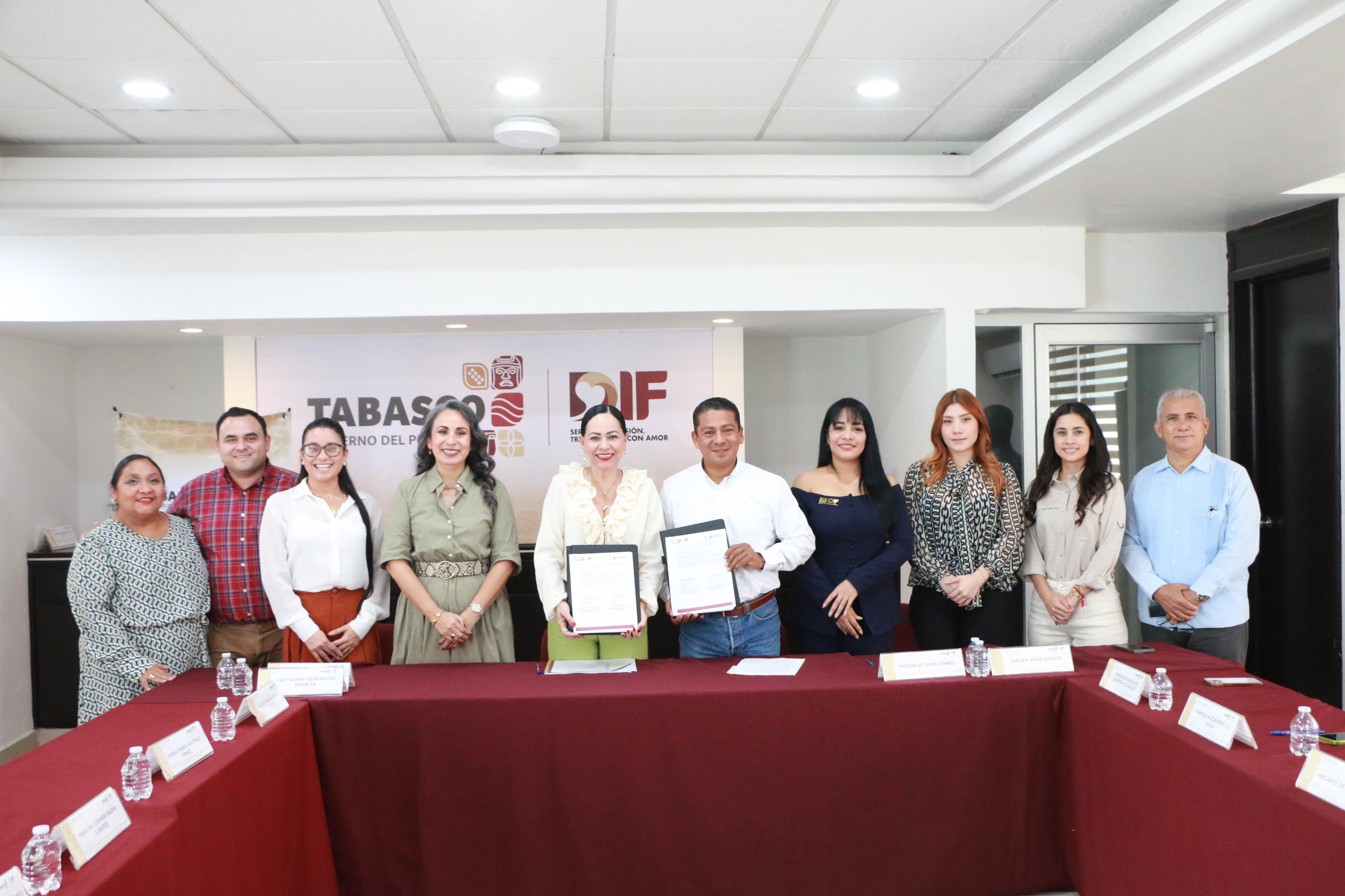 SETAB y DIF Tabasco firman convenio en favor de la primera infancia.