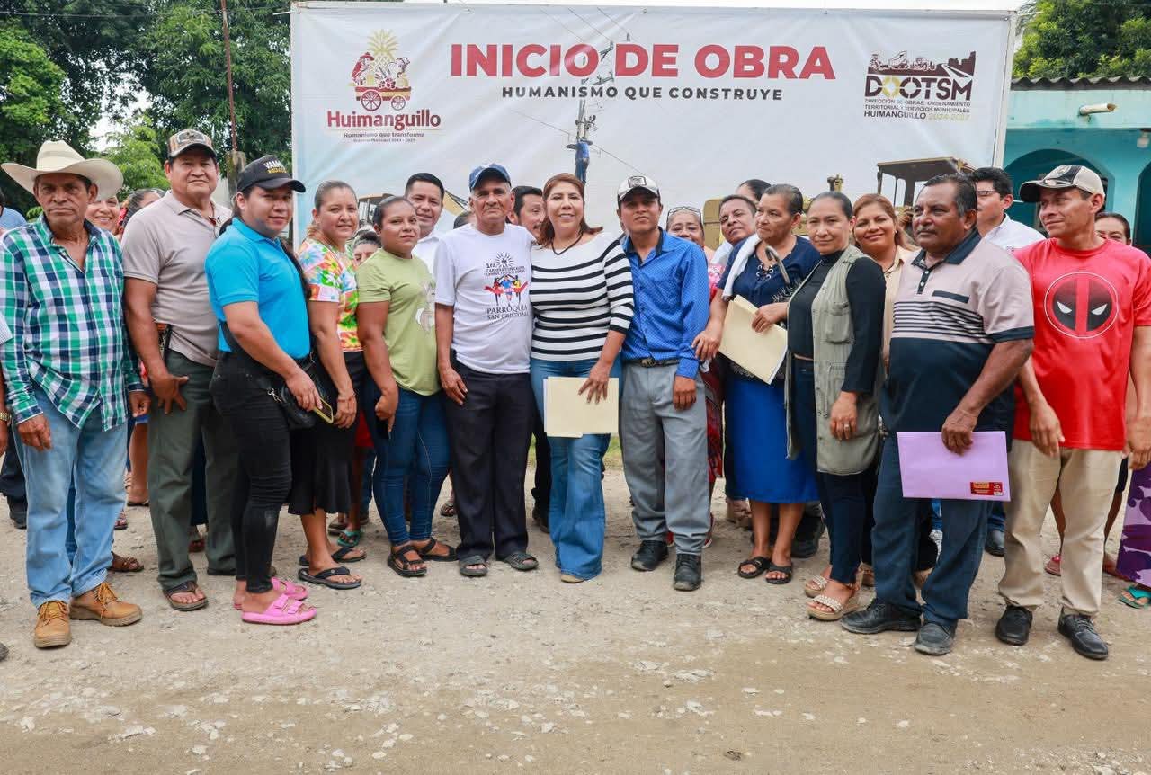 Alcaldesa de Huimanguillo impulsa obras de pavimentación para mejorar la calidad de vida en el poblado C-41.