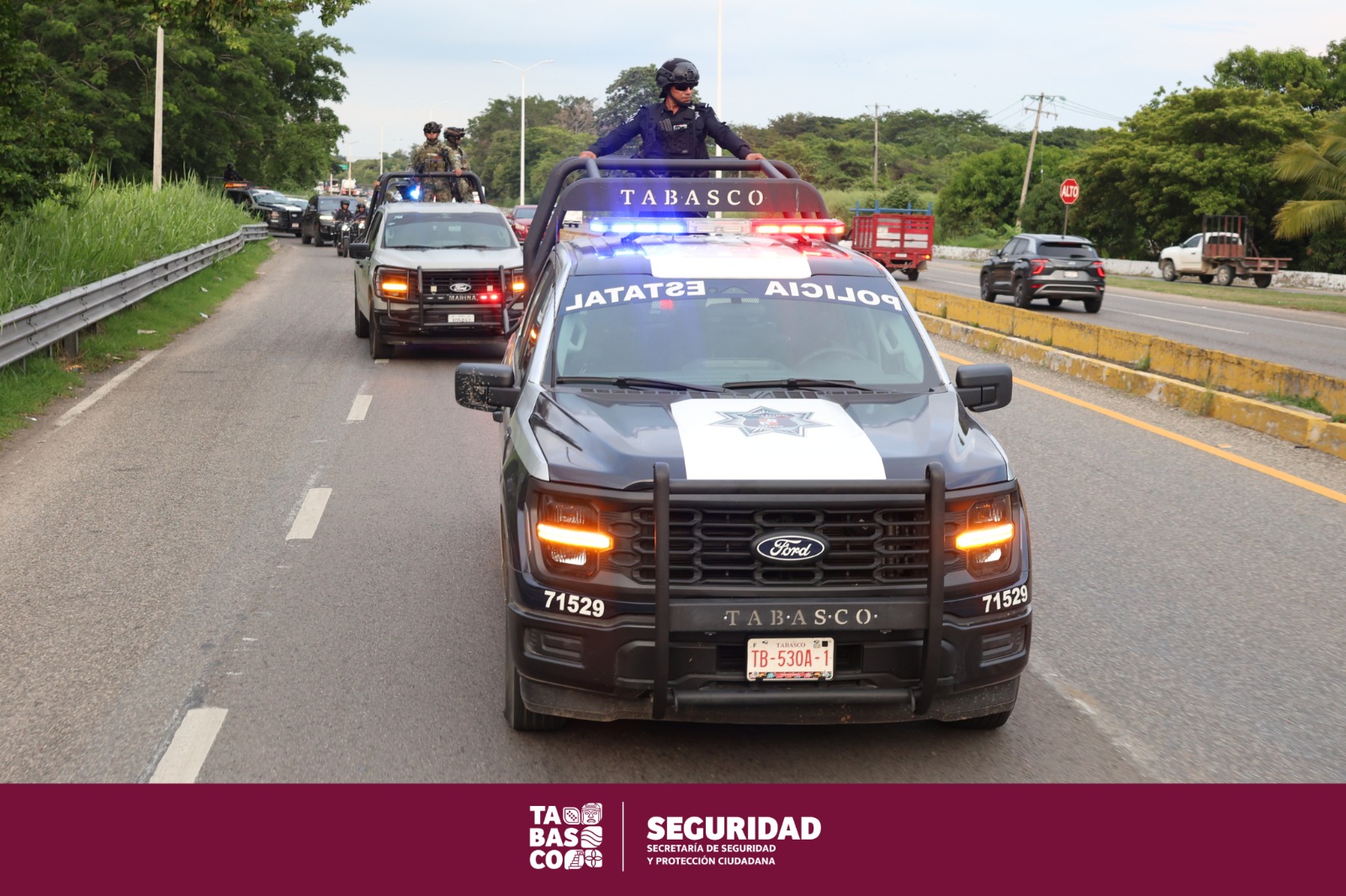 Mantienen SSPC y FIRT Olmeca vigilancia y patrullaje en Villahermosa.