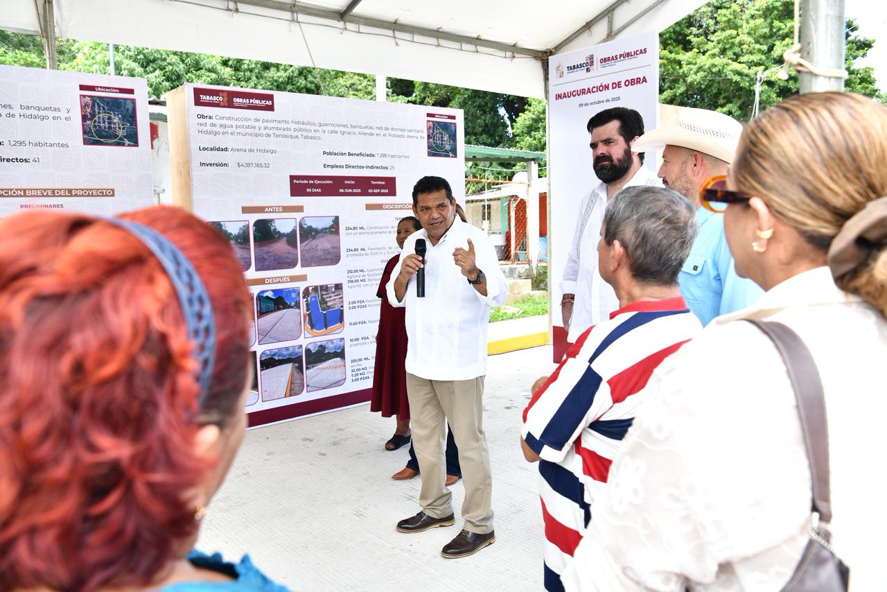 Continuará mejoramiento de infraestructura en Centros Integradores, anuncia Javier May; inaugura obras en Arena de Hidalgo, Tenosique.