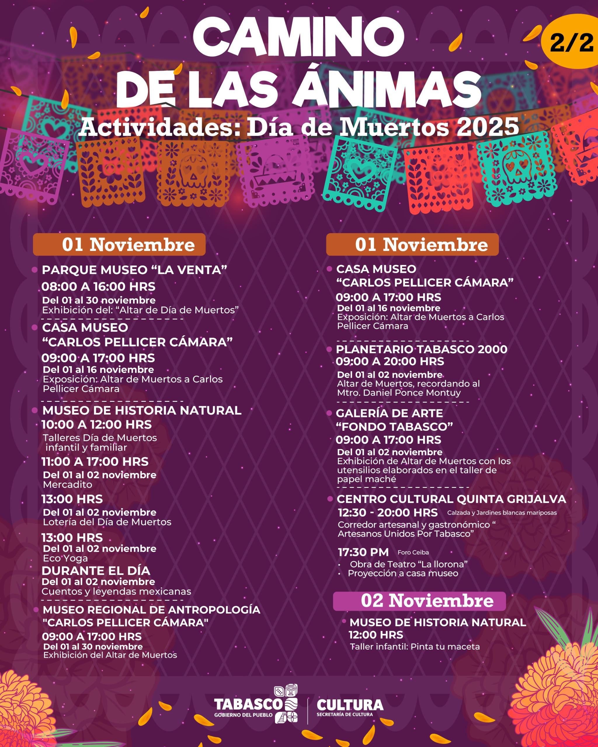 “Camino de las Ánimas”: la Secretaría de Cultura prende la llama del Día de Muertos en Tabasco.