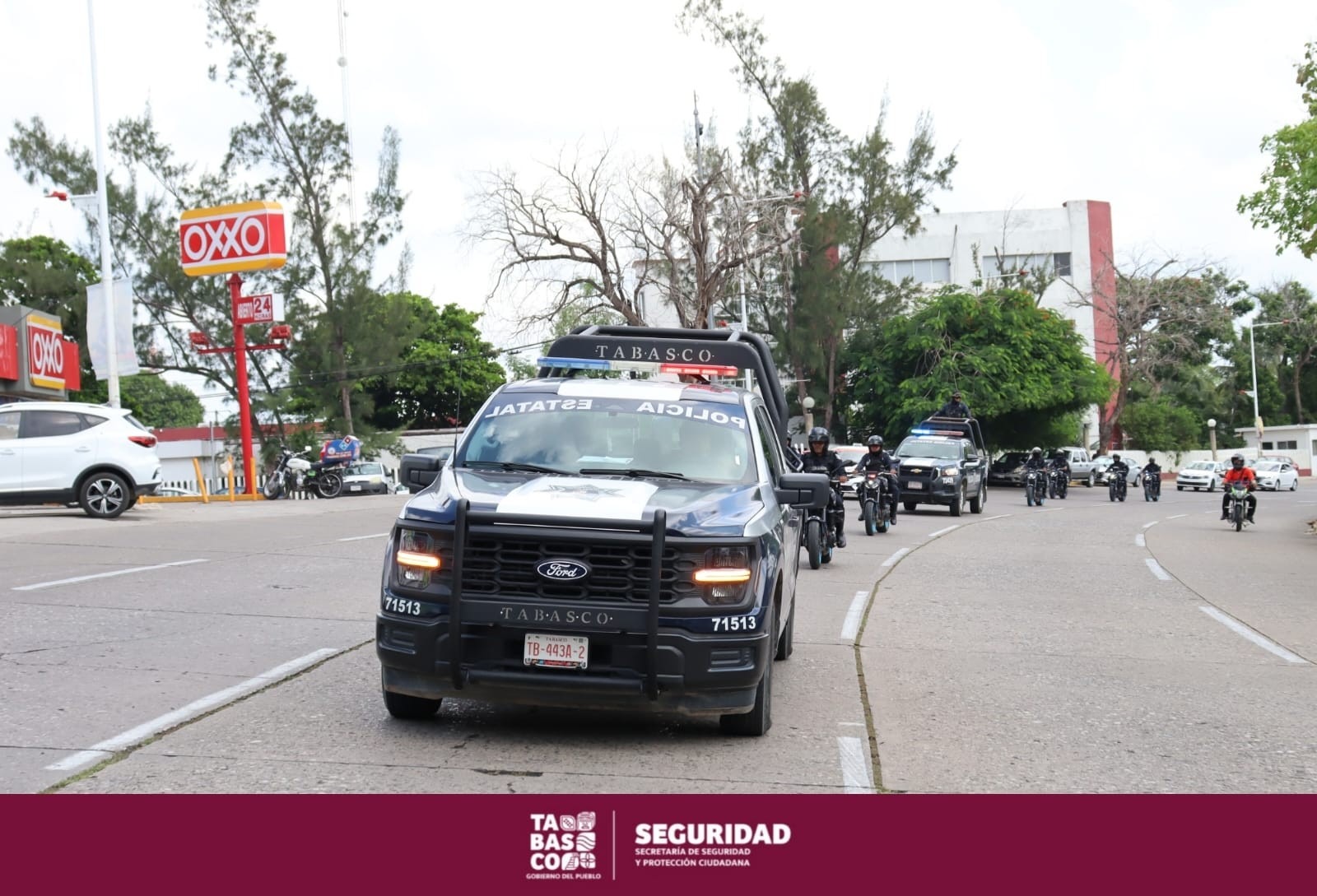 La SSPC mantiene presencia policial con el “Operativo Disuasivo” en la capital tabasqueña.