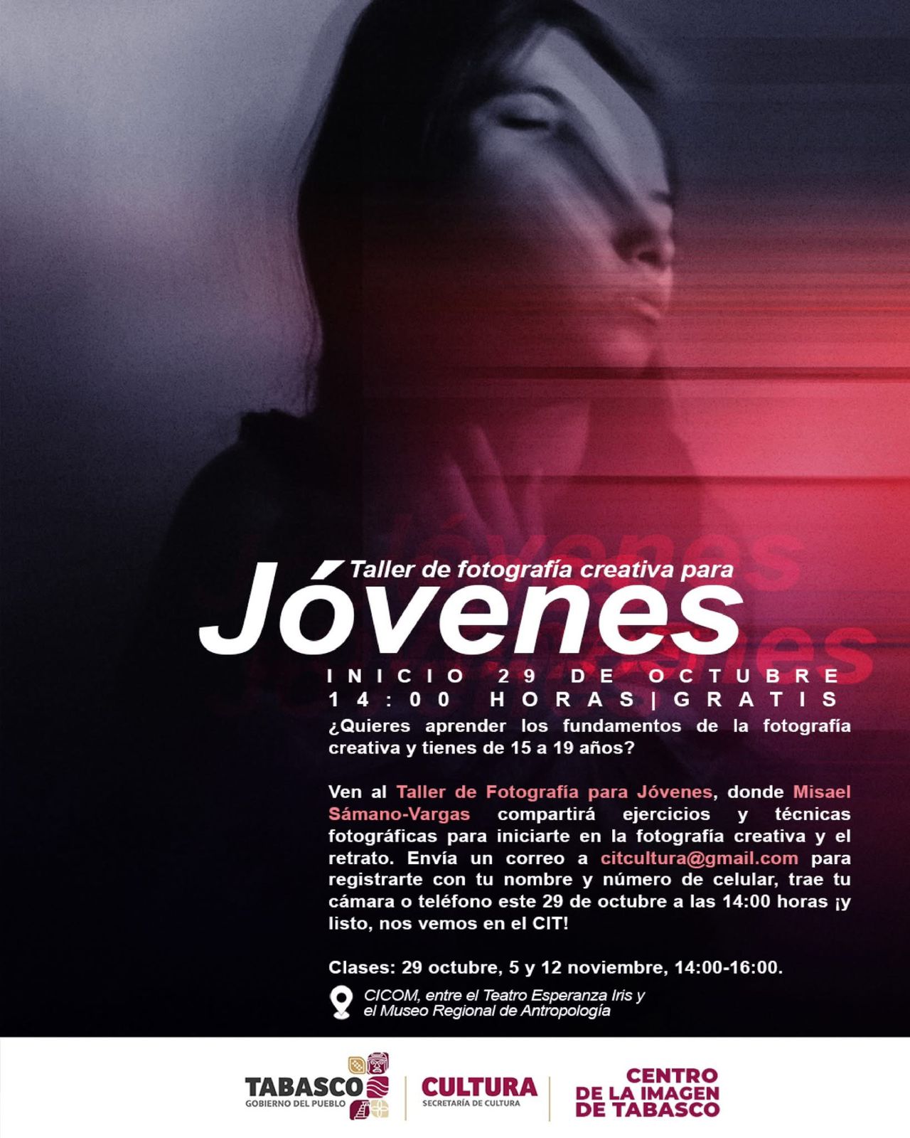 ¡Exprésate con luz y sombra! La Secretaría de Cultura de Tabasco invita al Taller de Fotografía Creativa. ¡Es gratis!