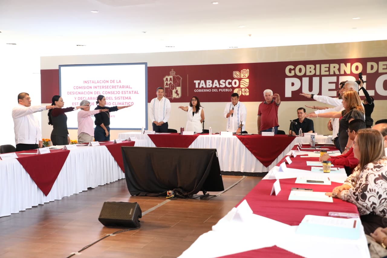 Gobierno del Estado reitera su compromiso para la protección del medio ambiente y desarrollo sostenible; instala Javier May Comisión Intersecretarial y Sistema Estatal de Cambio Climático.