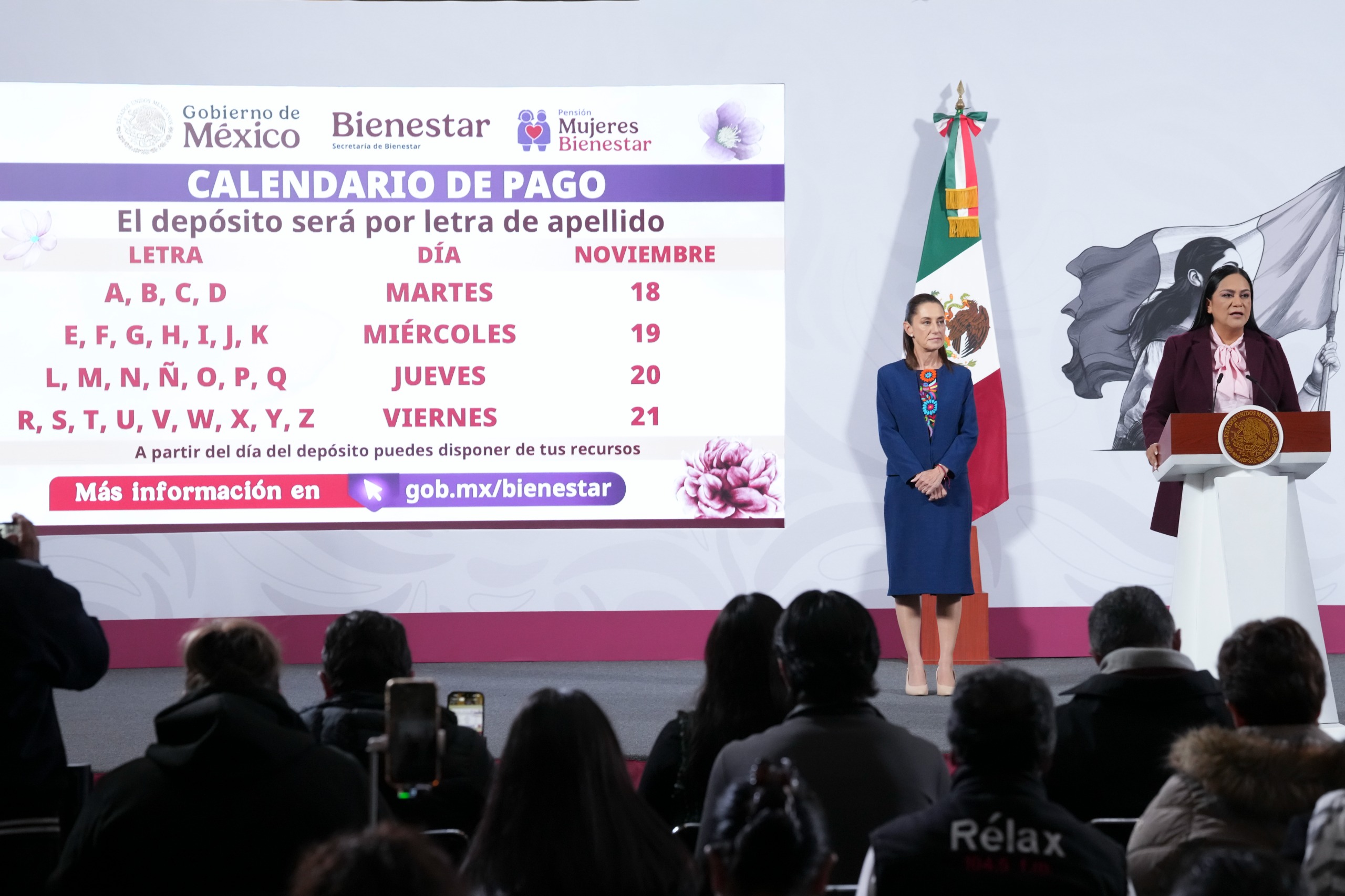 DEL 18 AL 21 DE NOVIEMBRE INICIA PAGO A NUEVAS BENEFICIARIAS DE LA PENSIÓN MUJERES BIENESTAR.