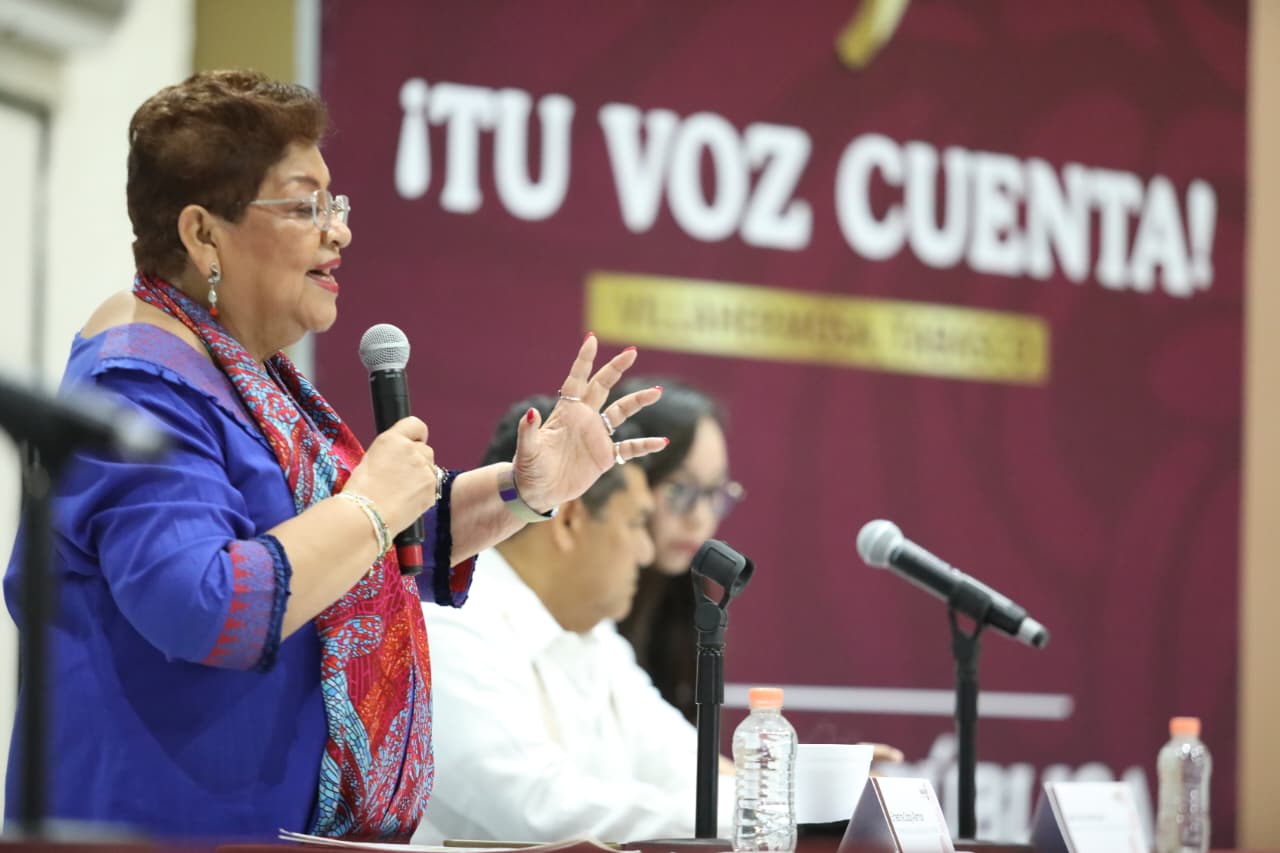 Reforma Electoral surgida del pueblo, no de élites políticas, proponen tabasqueñas y tabasqueños en audiencia pública de la Comisión Presidencial.