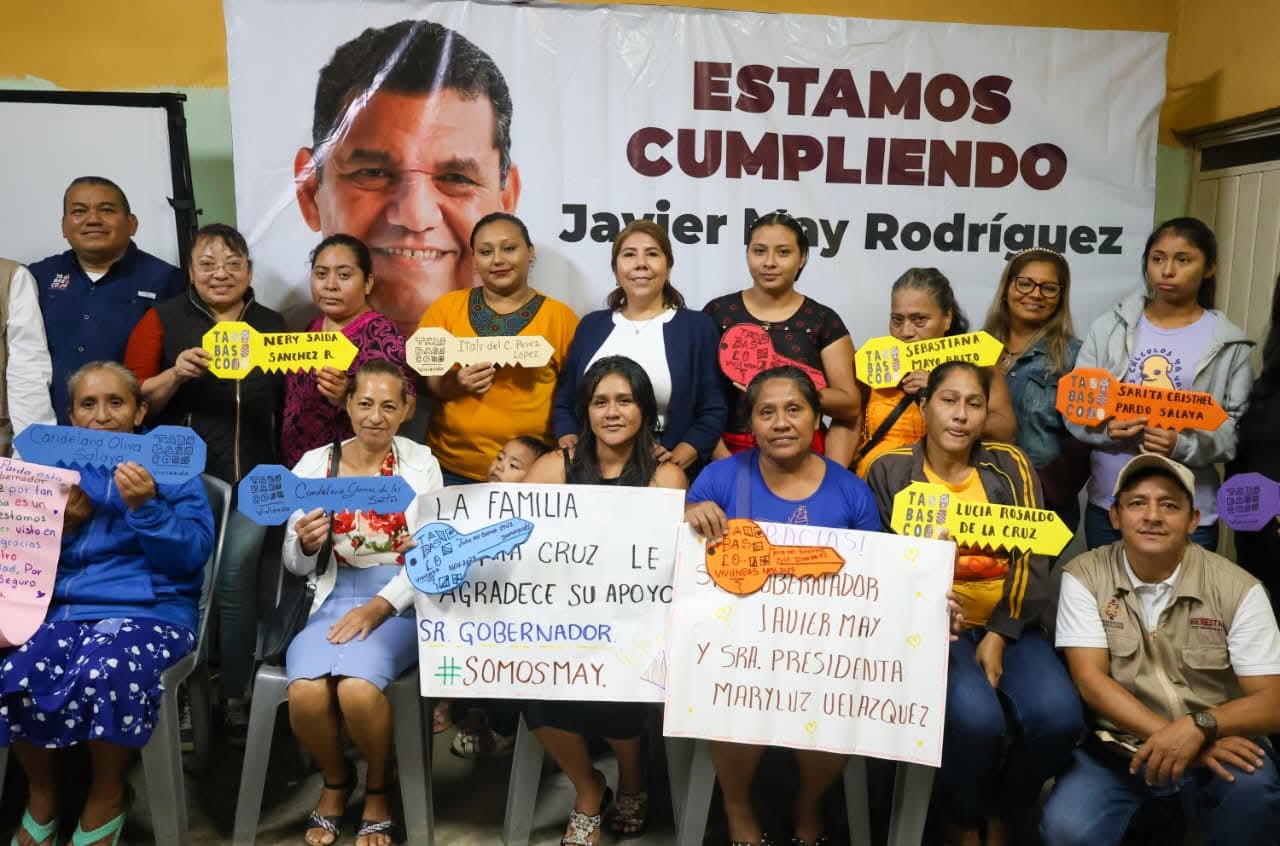 Presidenta Municipal de Huimanguillo, encabeza entrega simbólica de viviendas del programa ‘Viviendas del Bienestar’ impulsado por el gobernador Javier May.