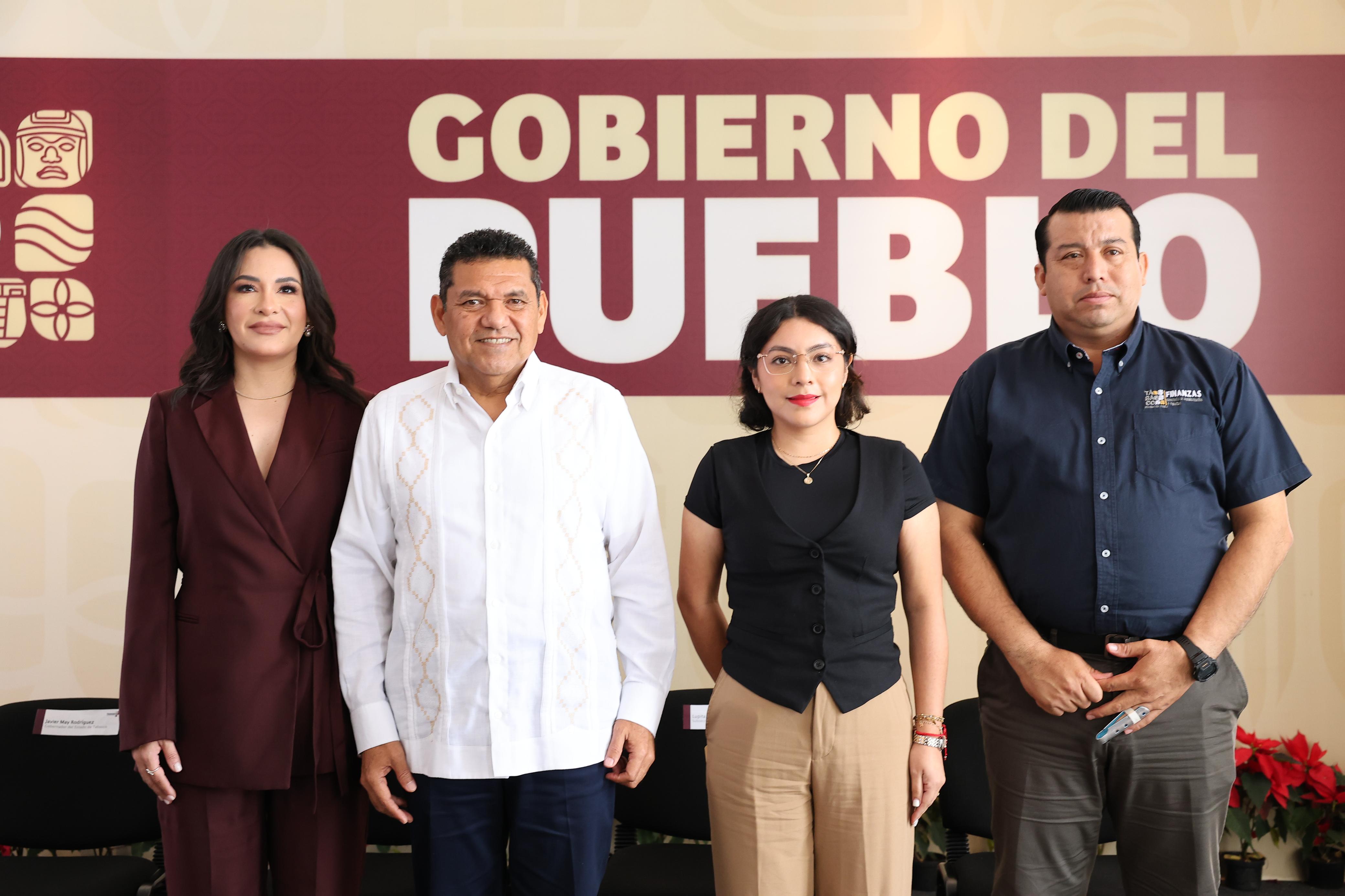 Gobierno del Estado entrega buenas cuentas y finanzas sanas en este 2025, afirma Javier May; nombra a Talina Ferrer Cadenas, como secretaria de Administración y Finanzas.