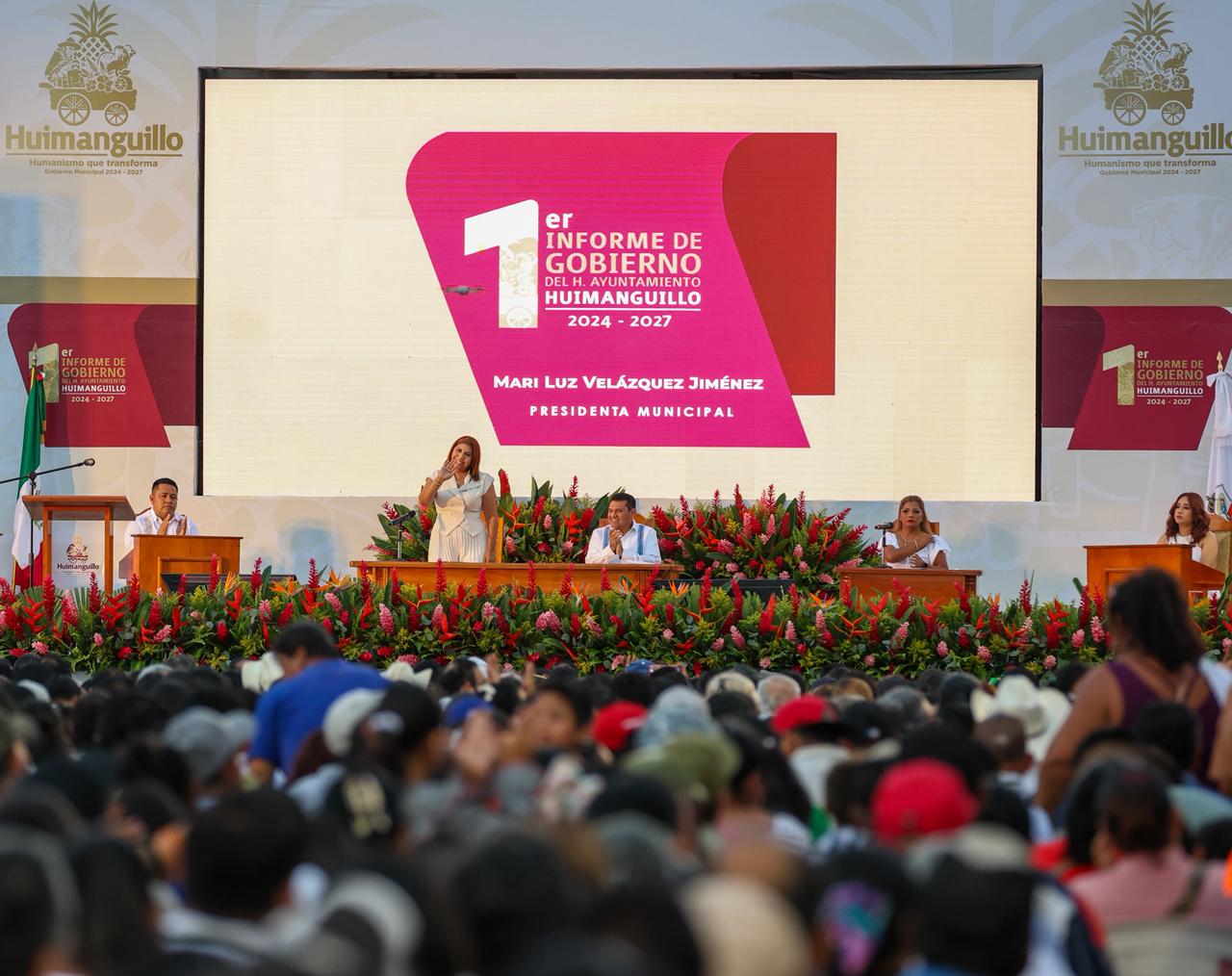 Mari Luz Velázquez Jiménez rinde su Primer Informe de Gobierno y destaca inversión en obra pública, fortalecimiento social y avances en seguridad.