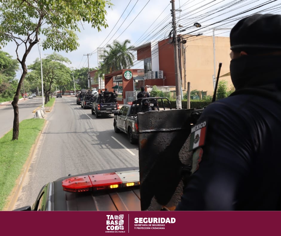 Continúa Operativo ‘Navidad Segura’ en Tabasco; la SSPC refuerza recorridos de vigilancia con el Grupo Especial Tabscoob.