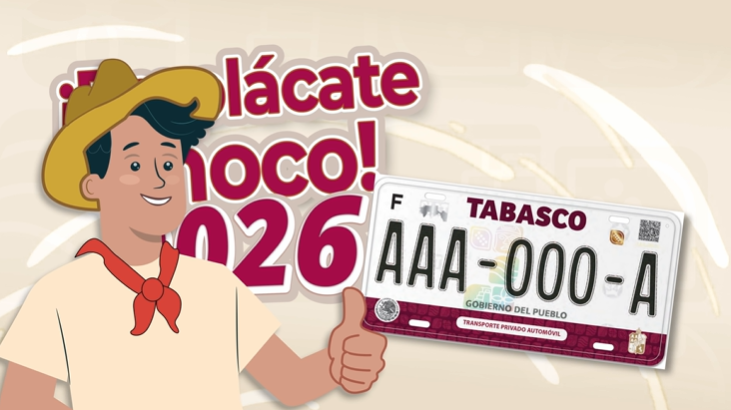 El Gobierno de Tabasco a través de la Secretaría de Administración y Finanzas anuncia el lanzamiento de nuevas placas vehiculares; el trámite será 100% digital a través de «Llave Tabasco».
