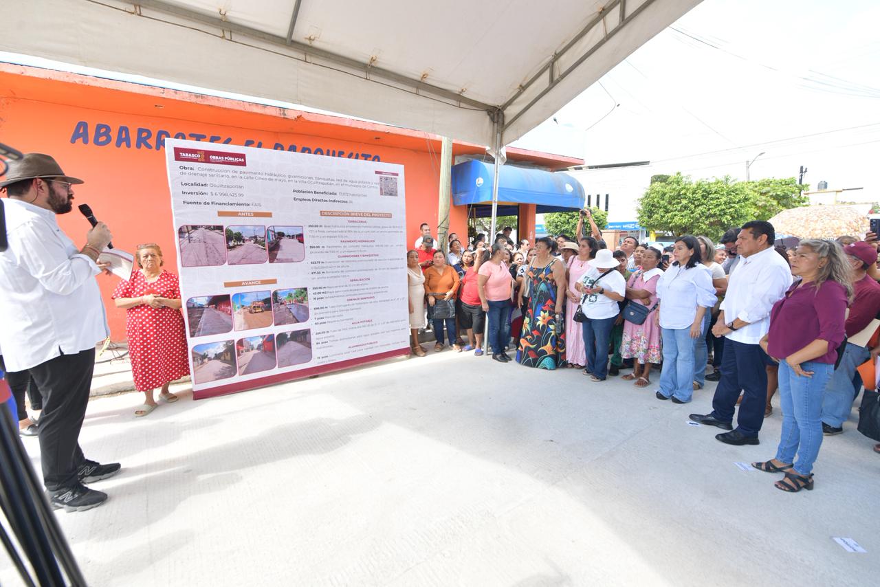 En 2026, Gobierno del Estado continuará fortaleciendo infraestructura comunitaria; Gobernador Javier May supervisa obras en Centro.