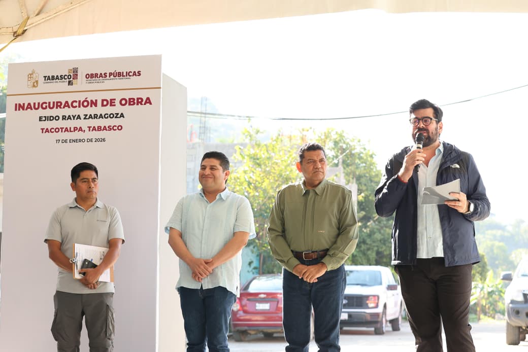 Entrega Gobierno del Estado ampliación de red de energía eléctrica en Raya Zaragoza, Tacotalpa; tras años de sufrir frecuentes apagones, ahora las familias ya tienen un mejor servicio.