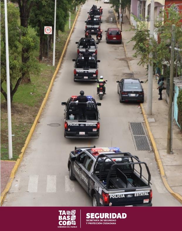 SSPC Mantiene la vigilancia en la ciudad con el Operativo “Villahermosa Segura”.