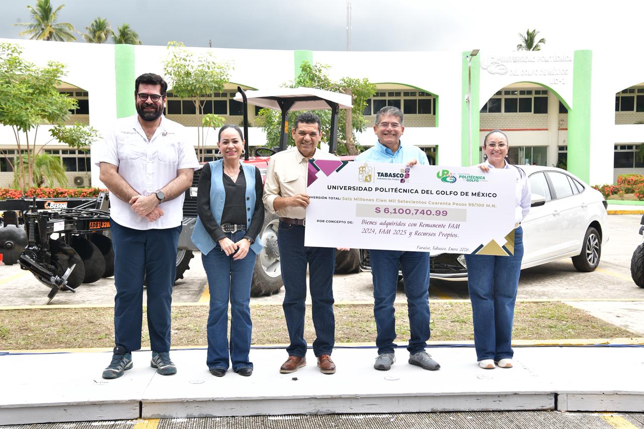 Con equipos, mobiliario y maquinaria, fortalece Gobierno del Estado programas académicos de Politécnica del Golfo.