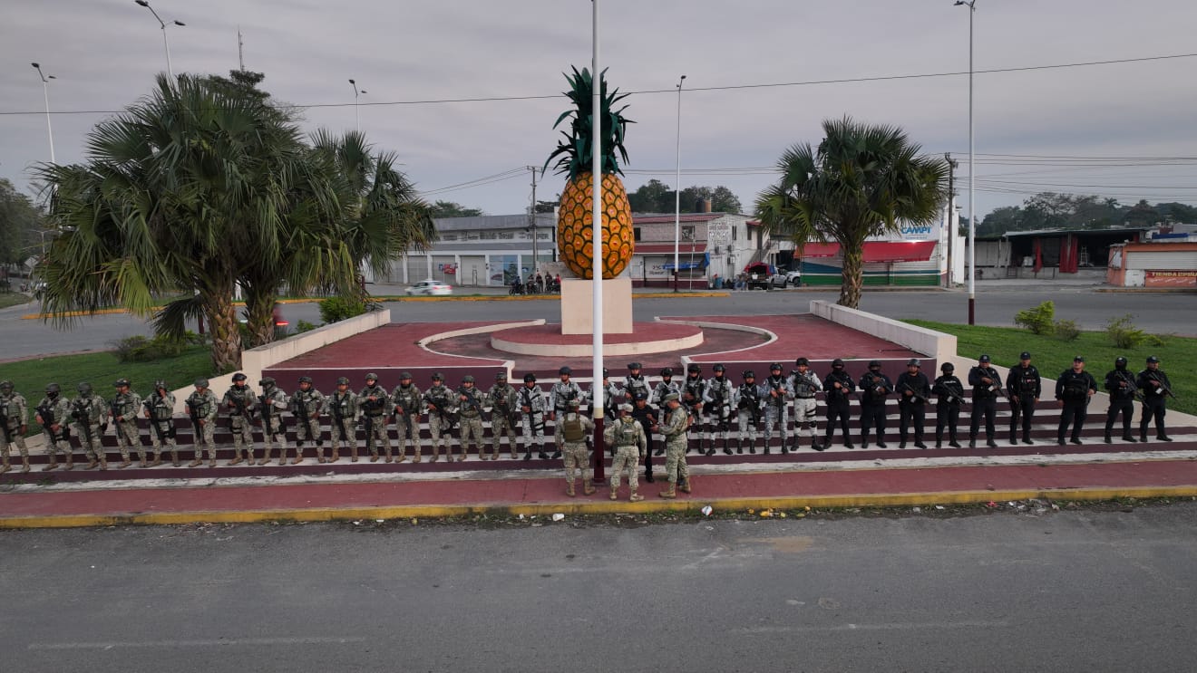 Realizan fuerzas de seguridad operativo de vigilancia en distintos puntos de Huimanguillo.