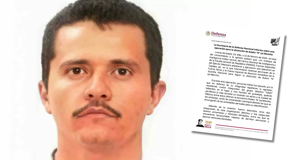 Abaten a Nemesio Oseguera Cervantes, ‘El Mencho’, líder de CJNG, en operativo federal implementado en Jalisco.