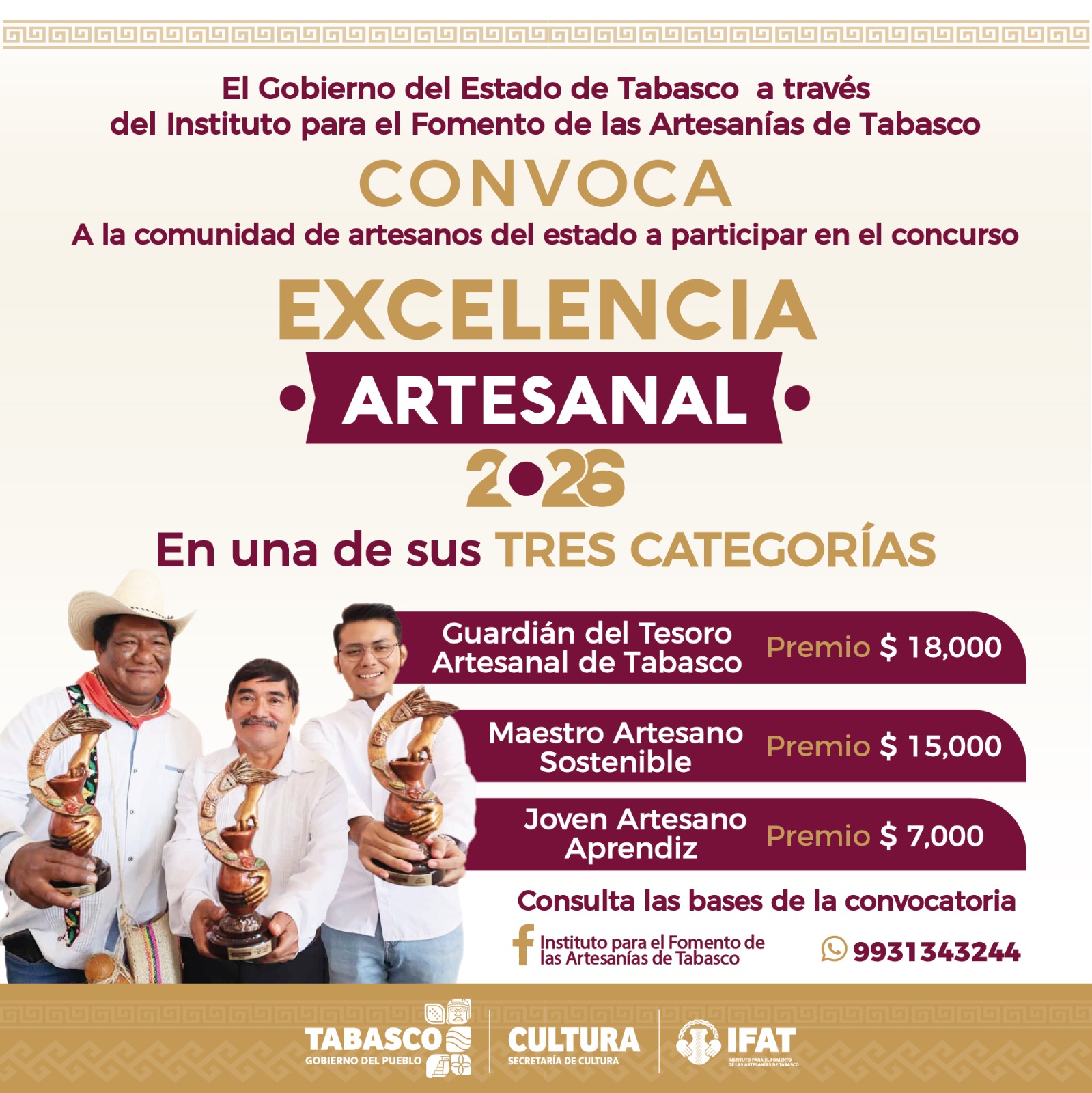 Invita Gobierno del Estado a participar en concurso Excelencia Artesanal 2026, en sus tres categorías.