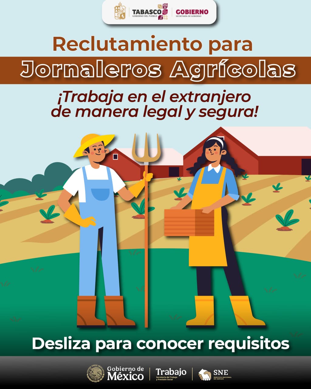 Abre el SNET reclutamiento para Jornaleros Agrícolas en el extranjero.