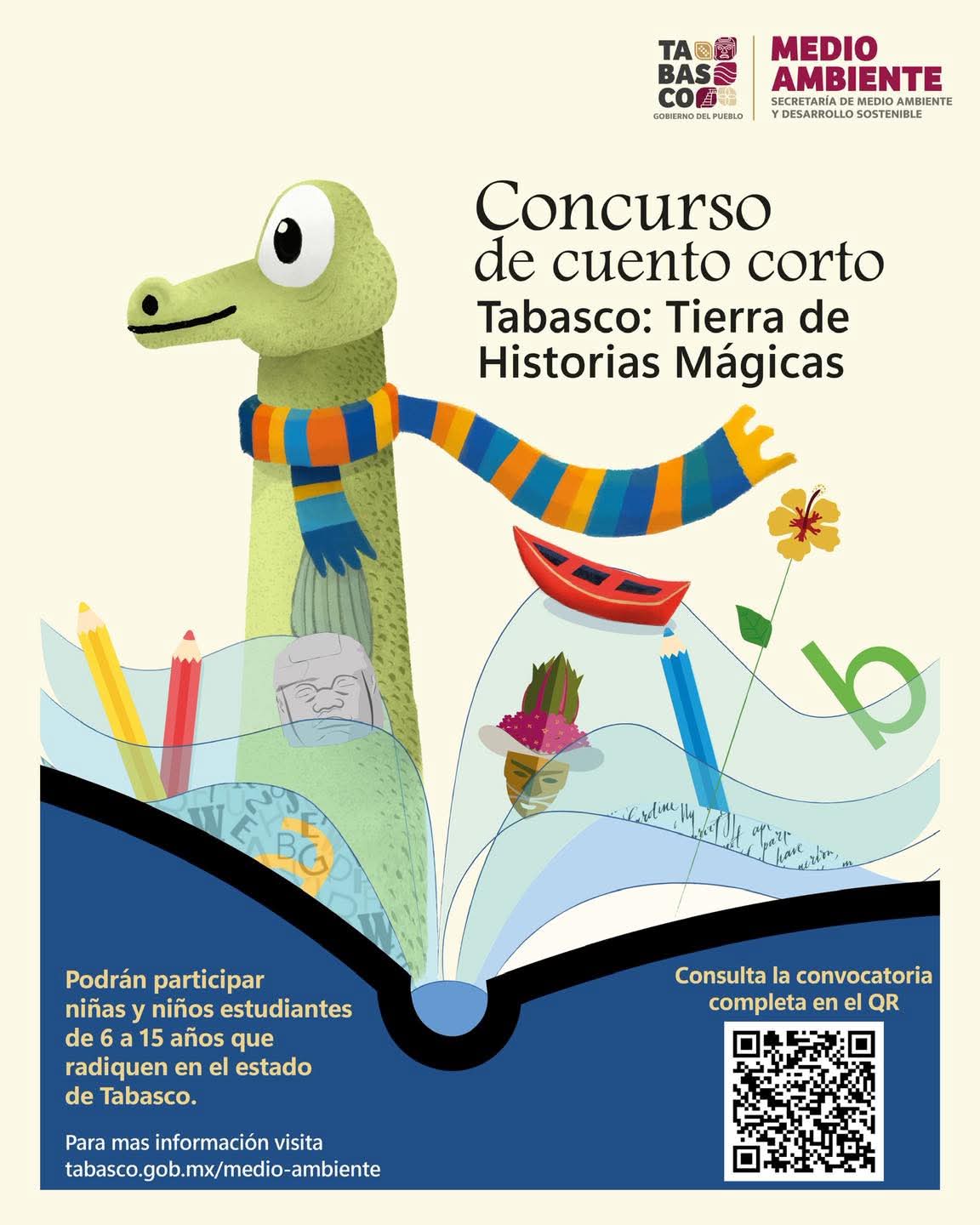 PRESENTA SECRETARÍA DE MEDIO AMBIENTE CONVOCATORIA LITERARIA “TABASCO: TIERRA DE HISTORIAS MÁGICAS” PARA LA NIÑEZ TABASQUEÑA.